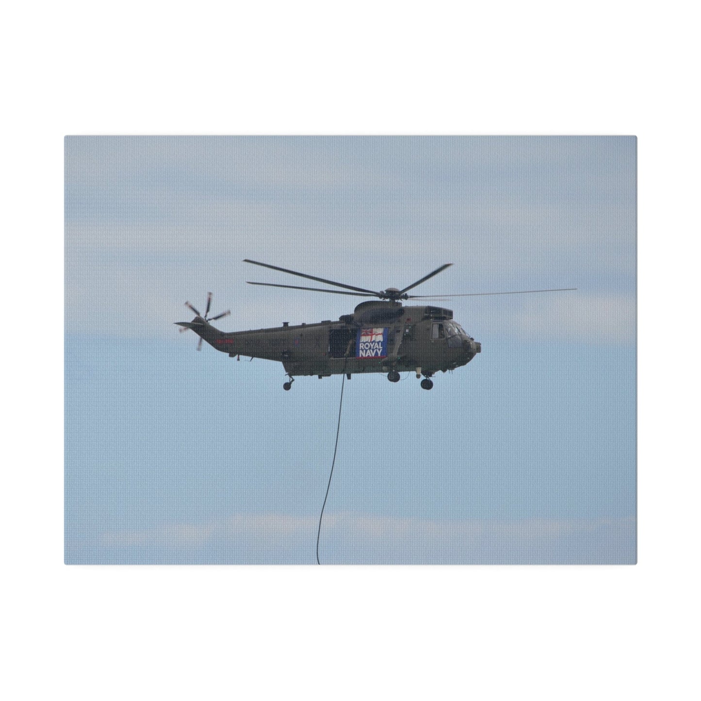 Sea King Helicopter Lowes Rope, Matte Canvas, Stretched, 0.75" - The Trio Synergize Group