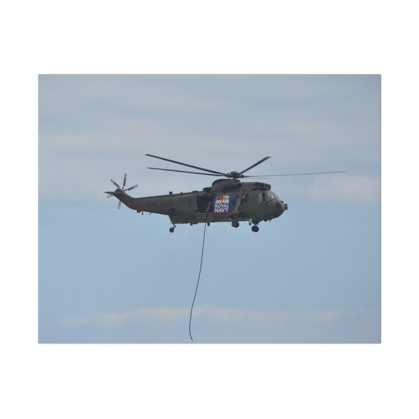 Sea King Helicopter Lowes Rope, Matte Canvas, Stretched, 0.75" - The Trio Synergize Group