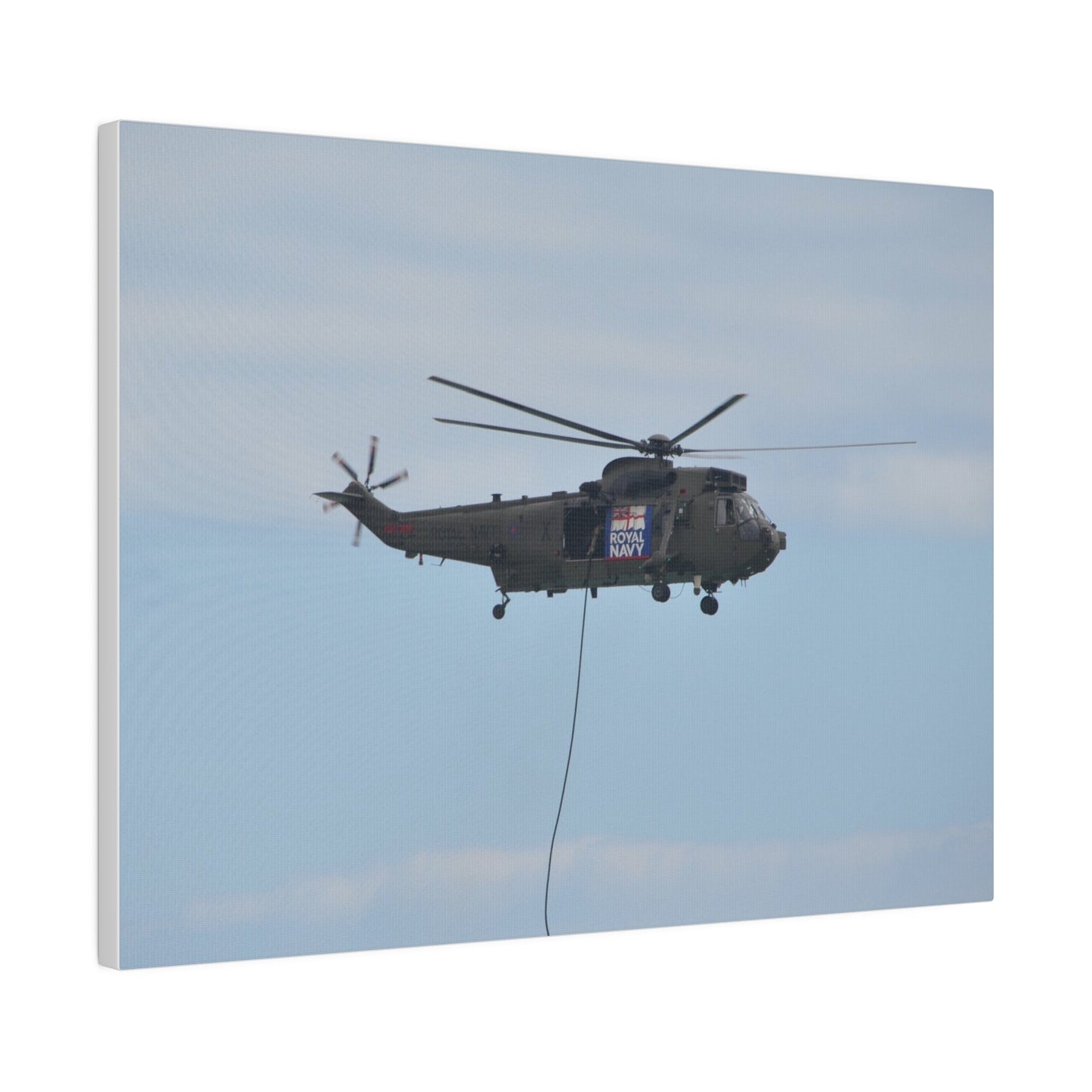 Sea King Helicopter Lowes Rope, Matte Canvas, Stretched, 0.75" - The Trio Synergize Group