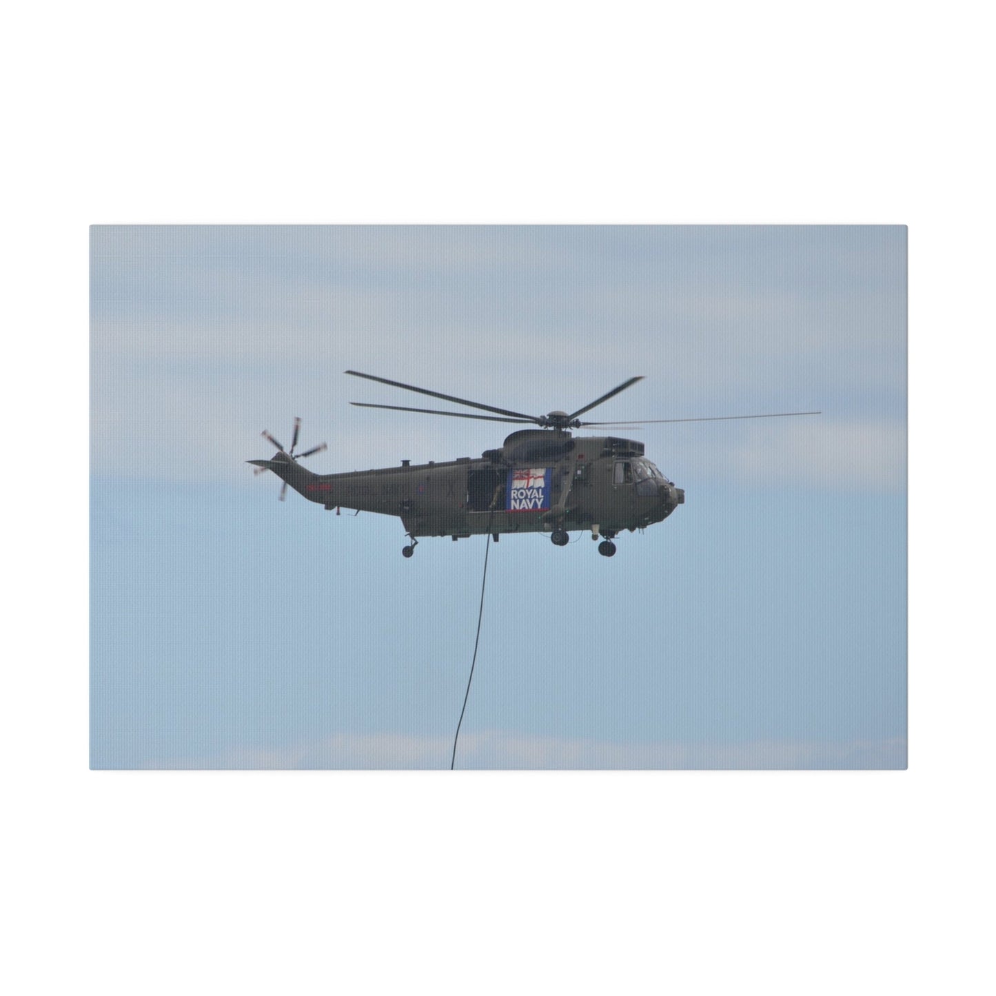 Sea King Helicopter Lowes Rope, Matte Canvas, Stretched, 0.75" - The Trio Synergize Group