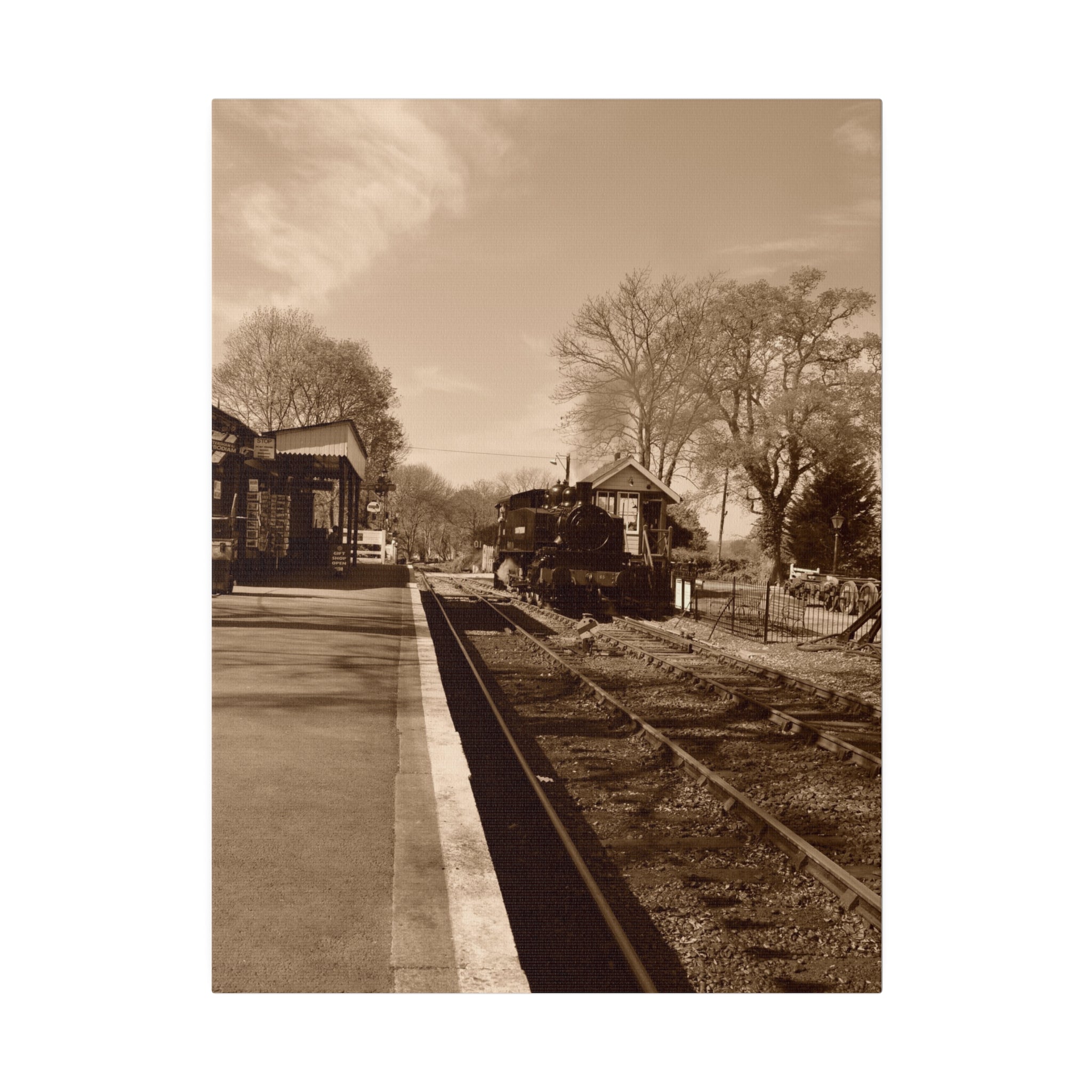 Sepia, Bodiam Train Station Canvas - The Trio Synergize Group