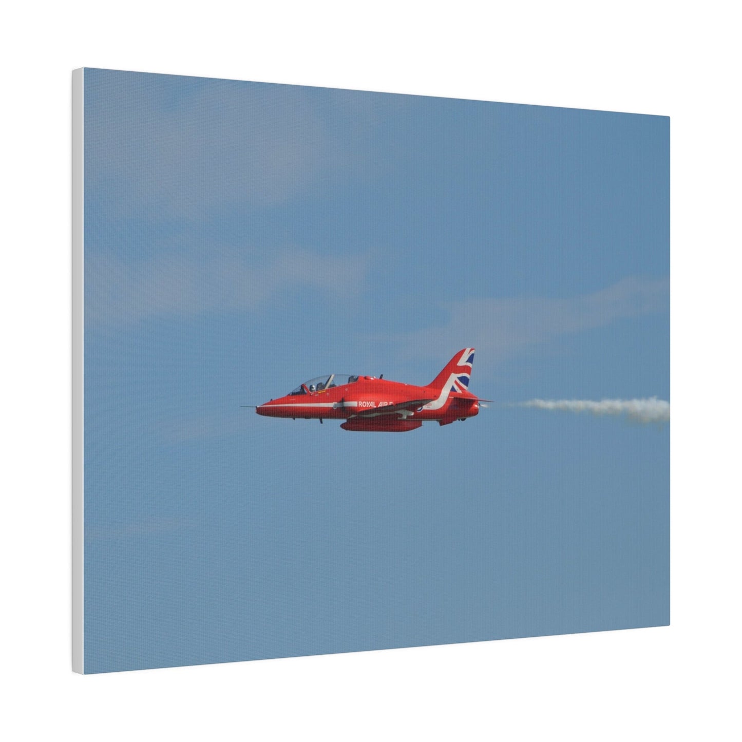 Single Red Arrow Flying From The Right With White Smoke, Matte Canvas, Stretched, 0.75" - The Trio Synergize Group