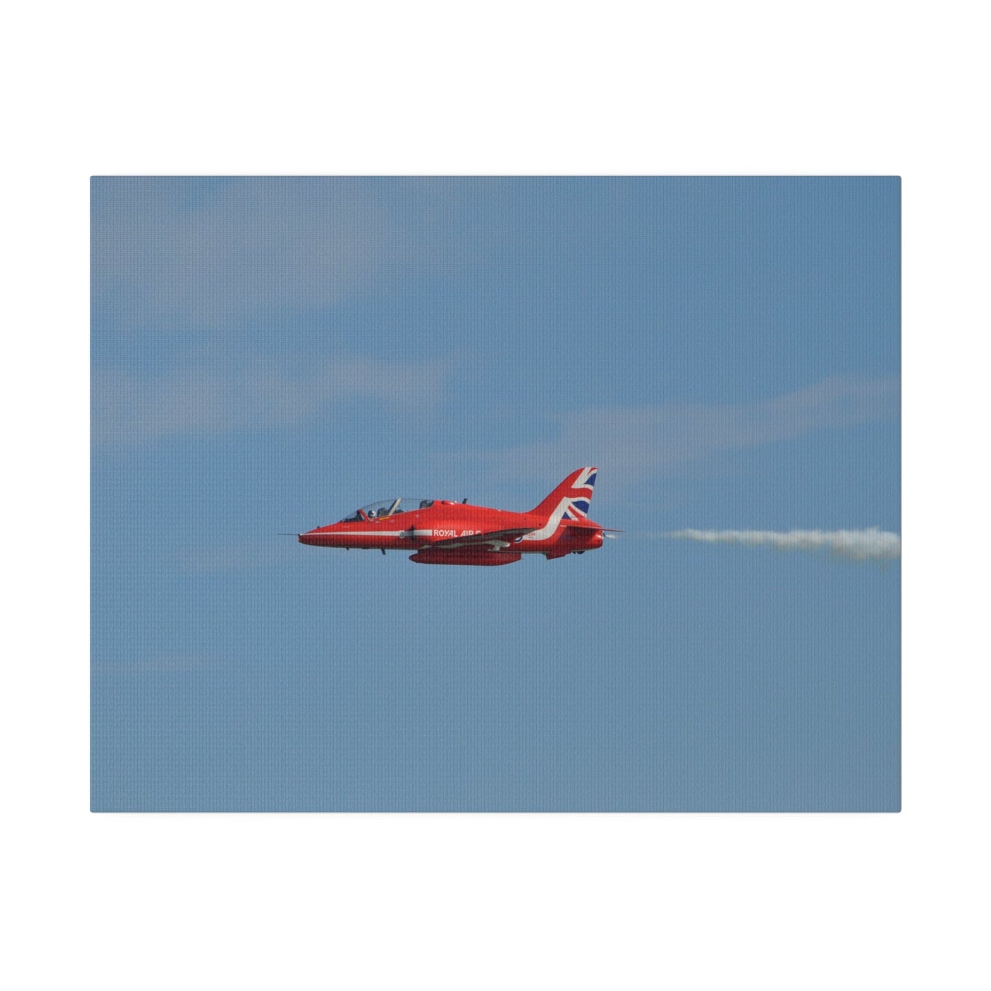 Single Red Arrow Flying From The Right With White Smoke, Matte Canvas, Stretched, 0.75" - The Trio Synergize Group
