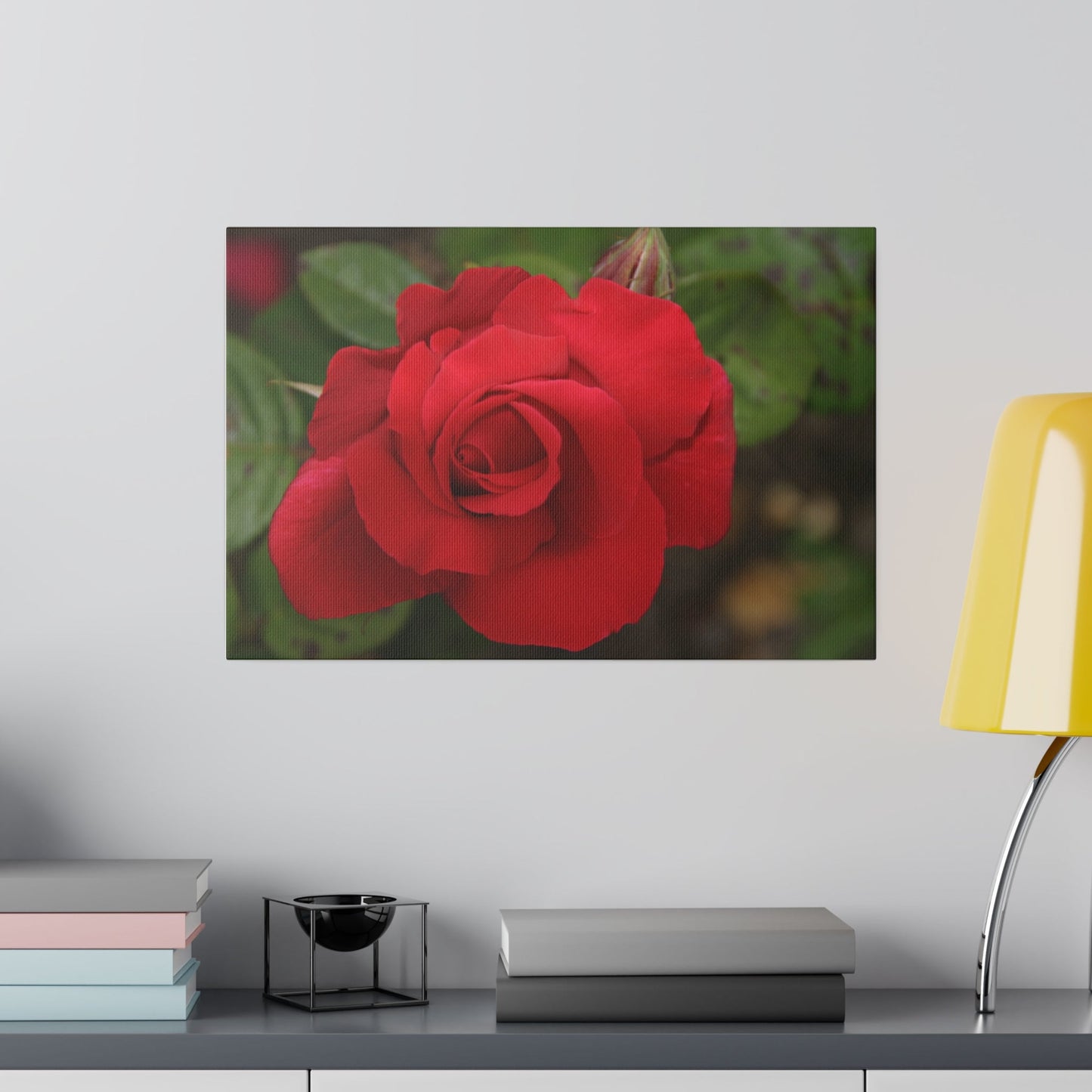 Elegant Single Red Rose, Matte Canvas - The Trio Synergize Group