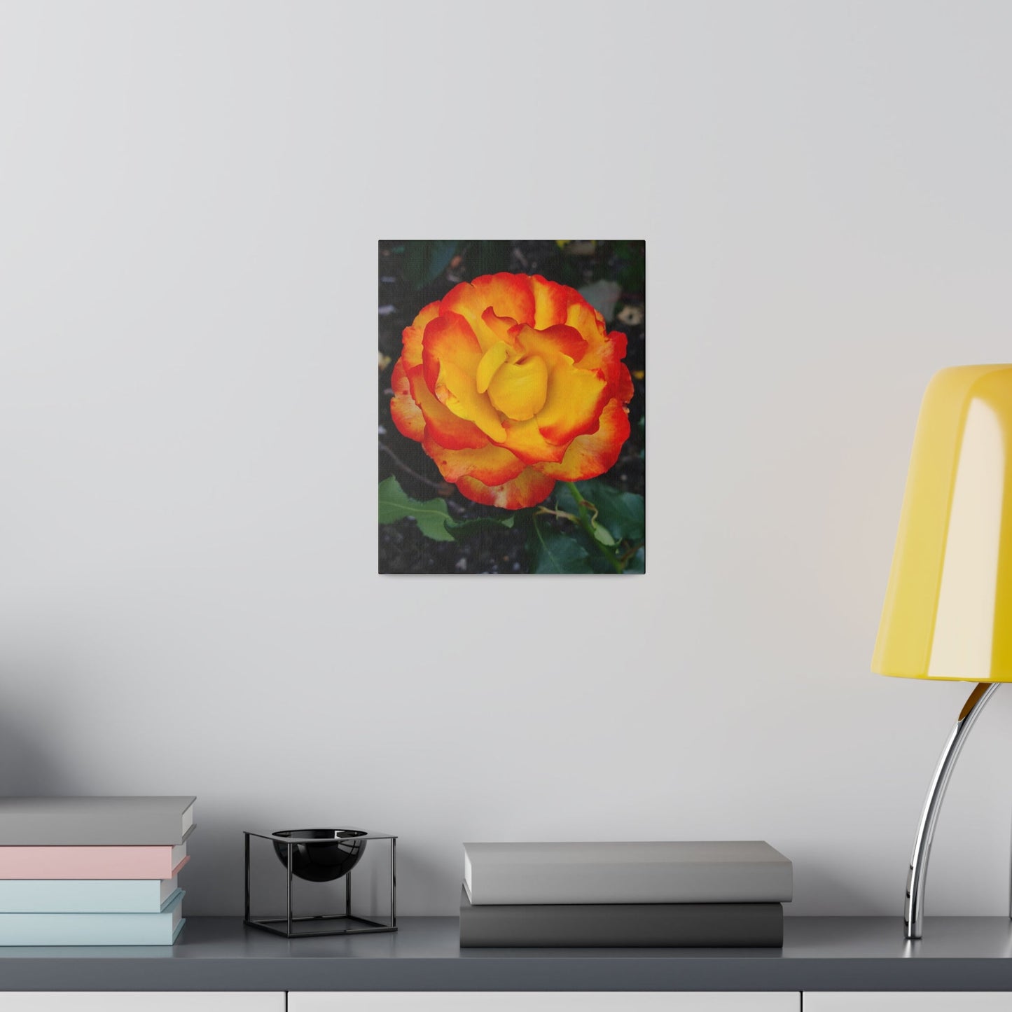 Single Red & Yellow Rose Canvas Print - The Trio Synergize Group