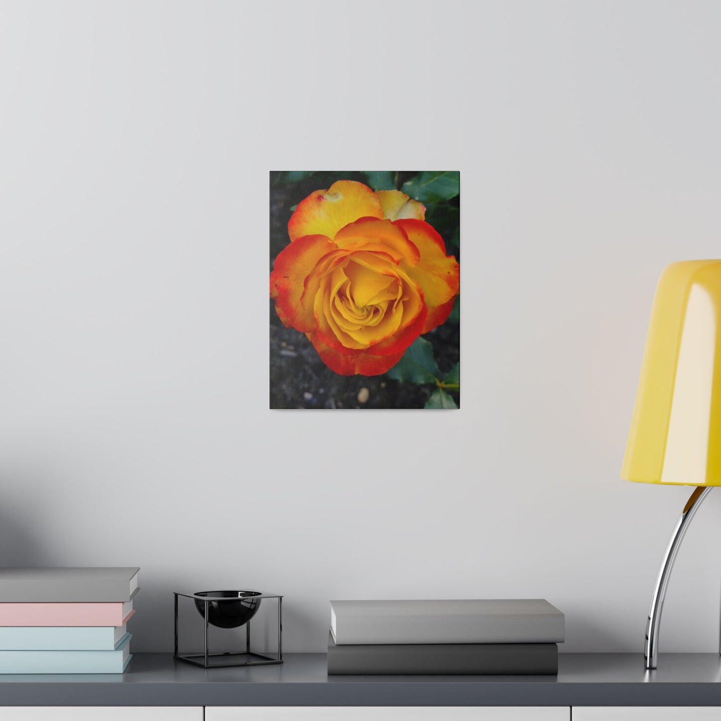Single Red & Yellow Rose, Matte Canvas - The Trio Synergize Group