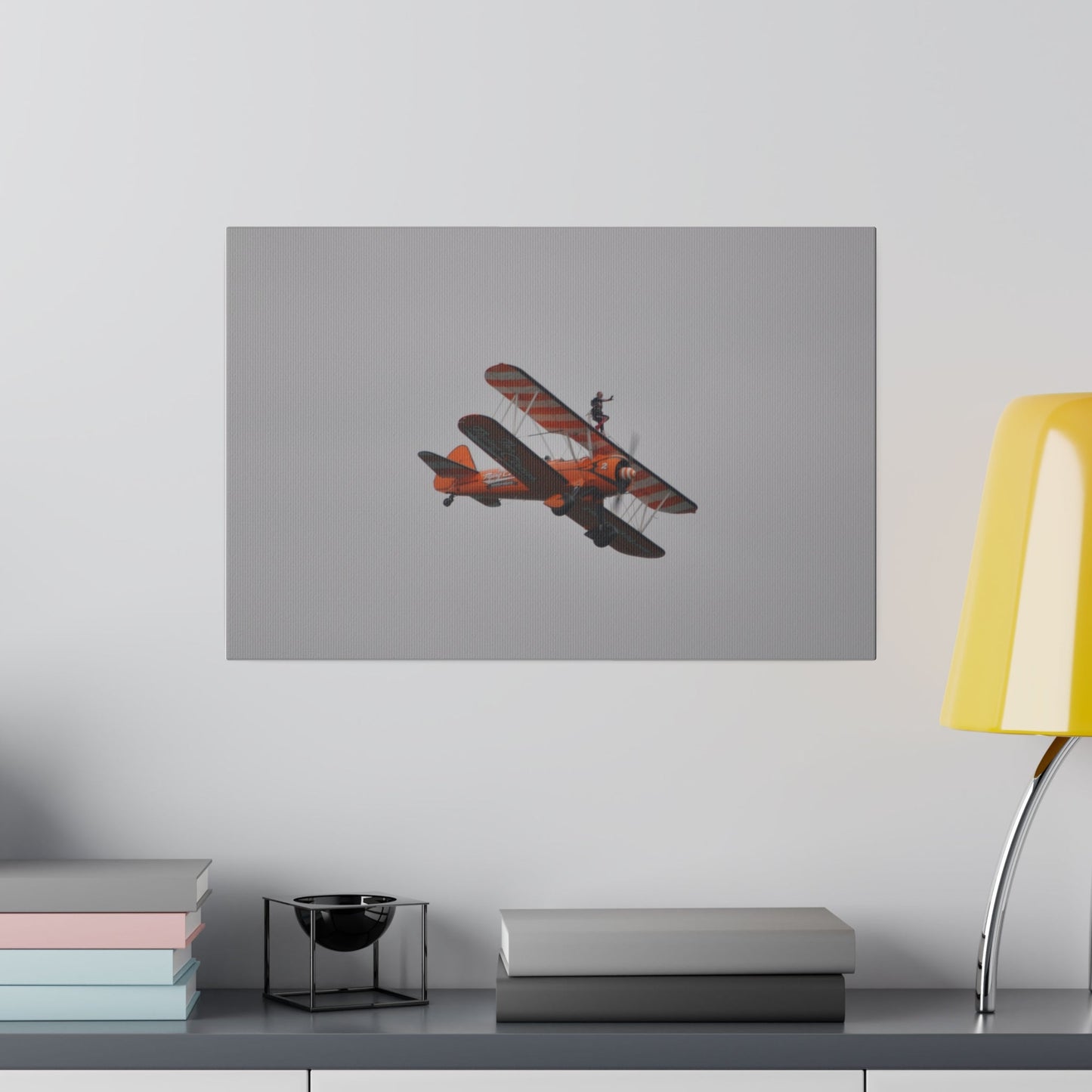 The Wing Walker Flying Right Front Side View Close Up Canvas - The Trio Synergize Group