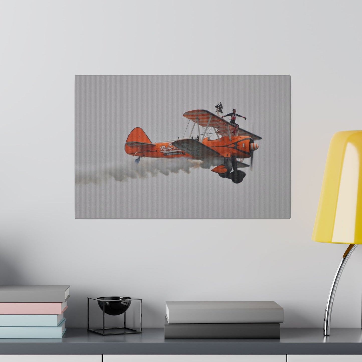 The Wing Walker Person Sitting On The Wing No Harness Canvas - The Trio Synergize Group