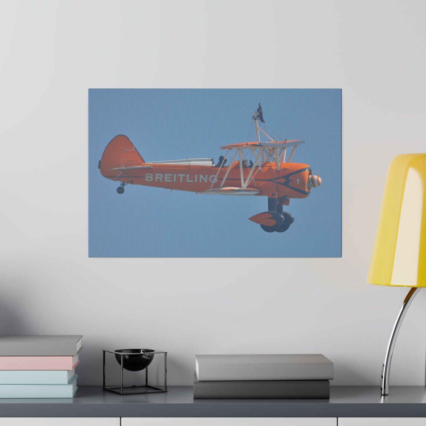 The Wing Walker Sitting Back The Seat Waving Close Up Canvas - The Trio Synergize Group