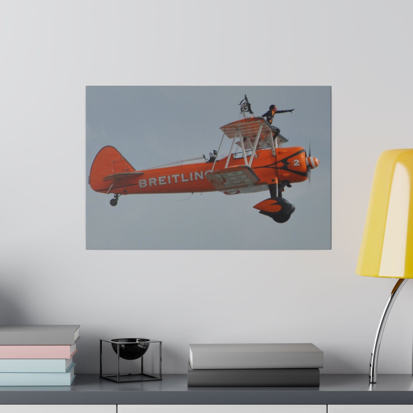 The Wing Walker On Wing Leaning Forward Very Close Up Canvas - The Trio Synergize Group