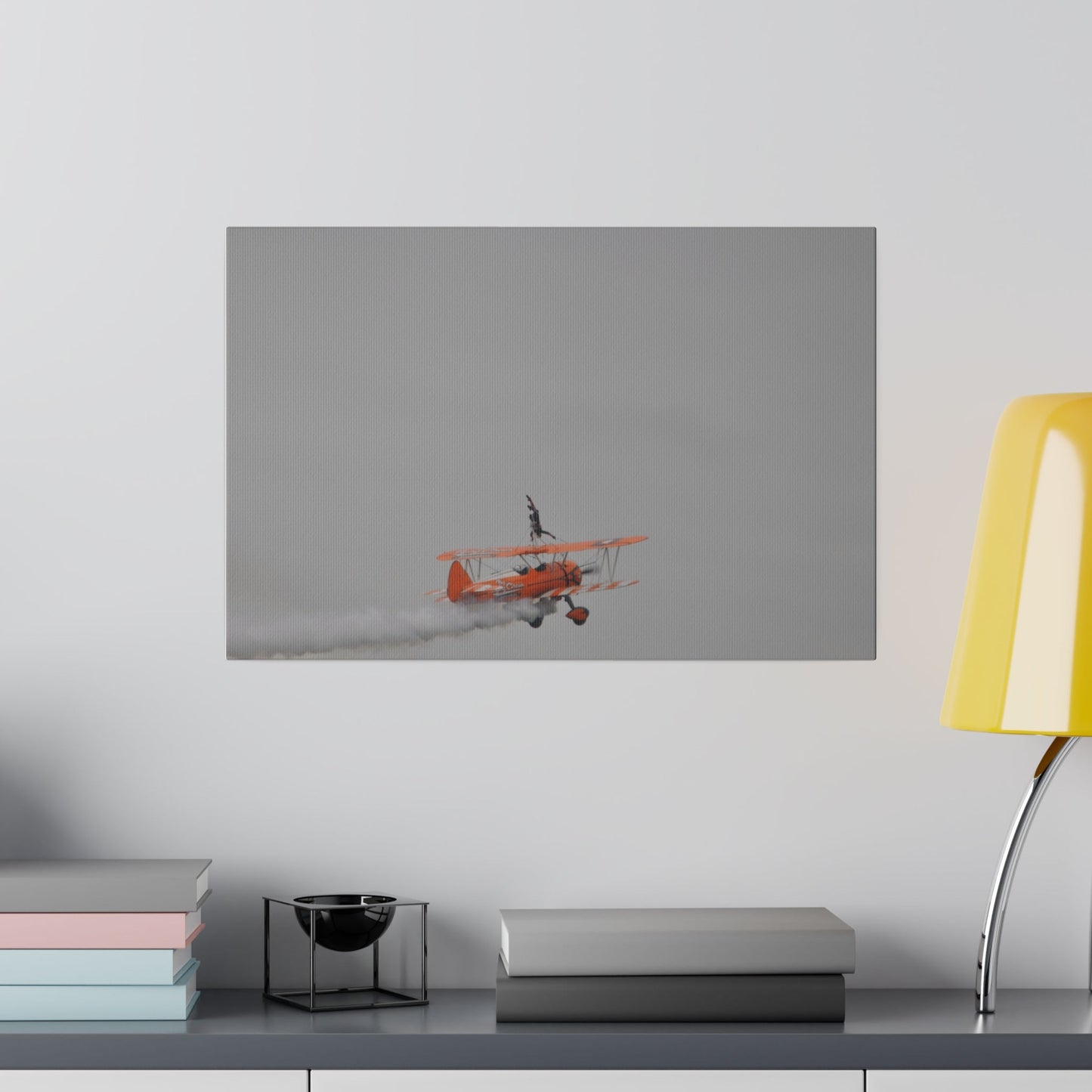 The Wing Walker Person Upside Down & Smoke Close Up Canvas - The Trio Synergize Group