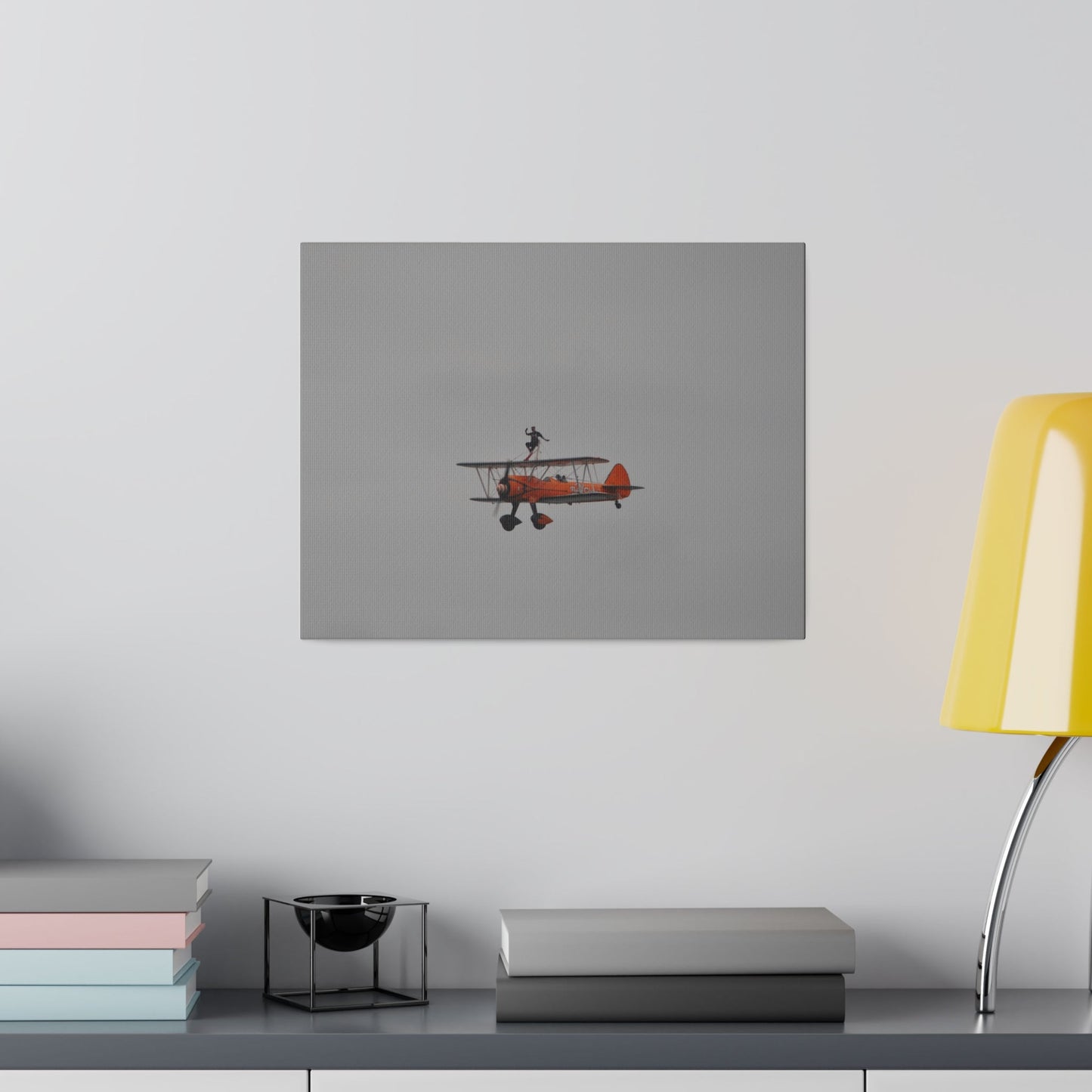 Single Wing Walker Flying From The Right With Front And Side View Close Up, Matte Canvas, Stretched, 0.75" - The Trio Synergize Group