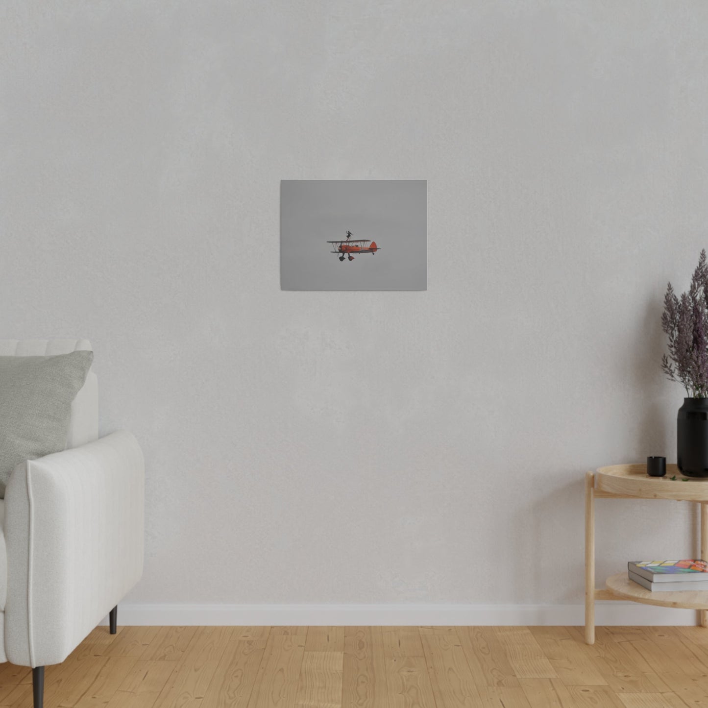 Single Wing Walker Flying From The Right With Front And Side View Close Up, Matte Canvas, Stretched, 0.75" - The Trio Synergize Group