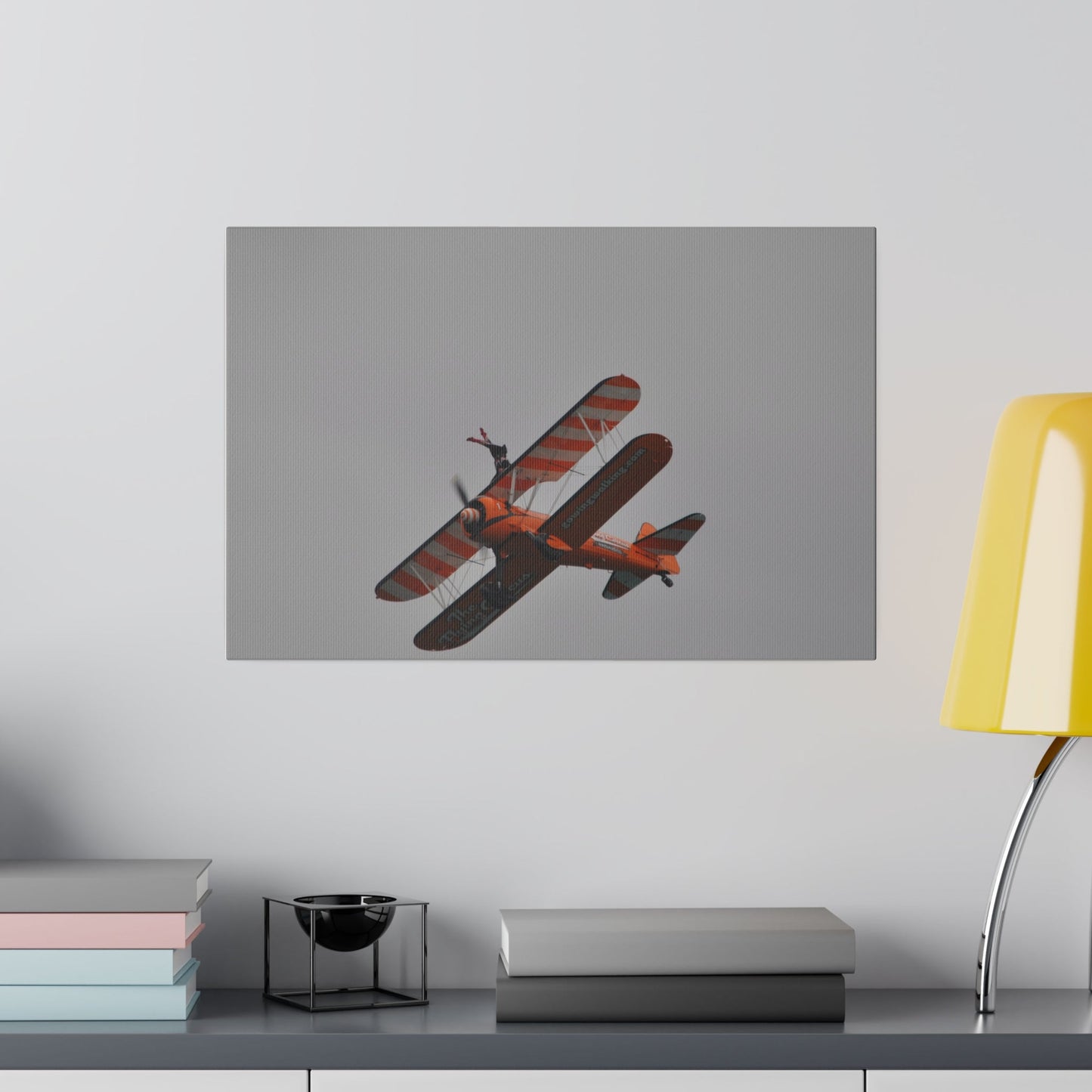 The Wing Walker Flying With Person Upside Down Canvas - The Trio Synergize Group