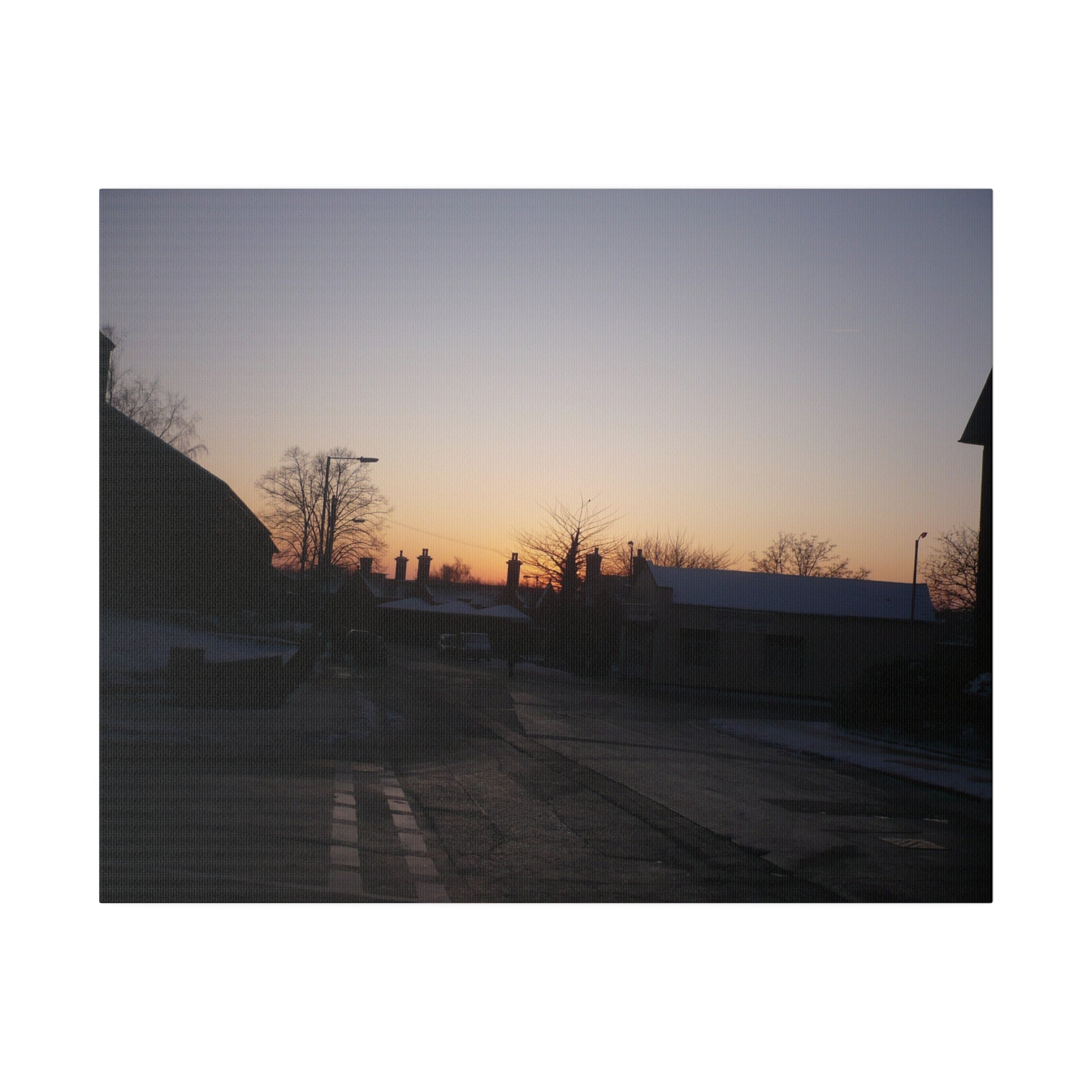 Snowy Sunset at Kettering Train Station Canvas - The Trio Synergize Group