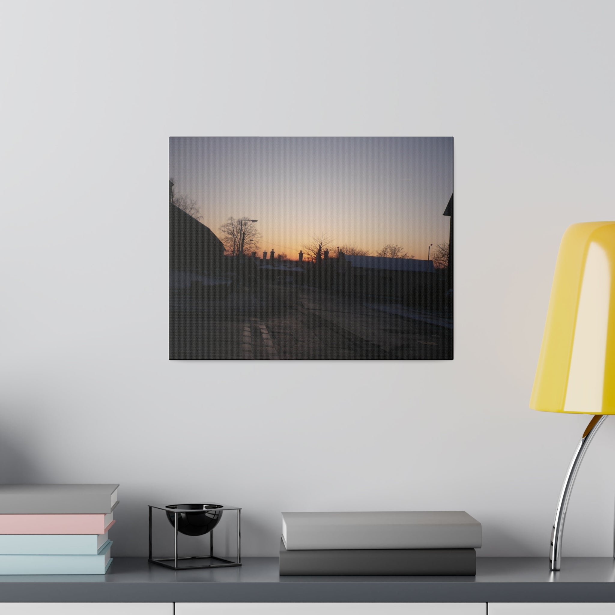 Snowy Sunset at Kettering Train Station Canvas - The Trio Synergize Group