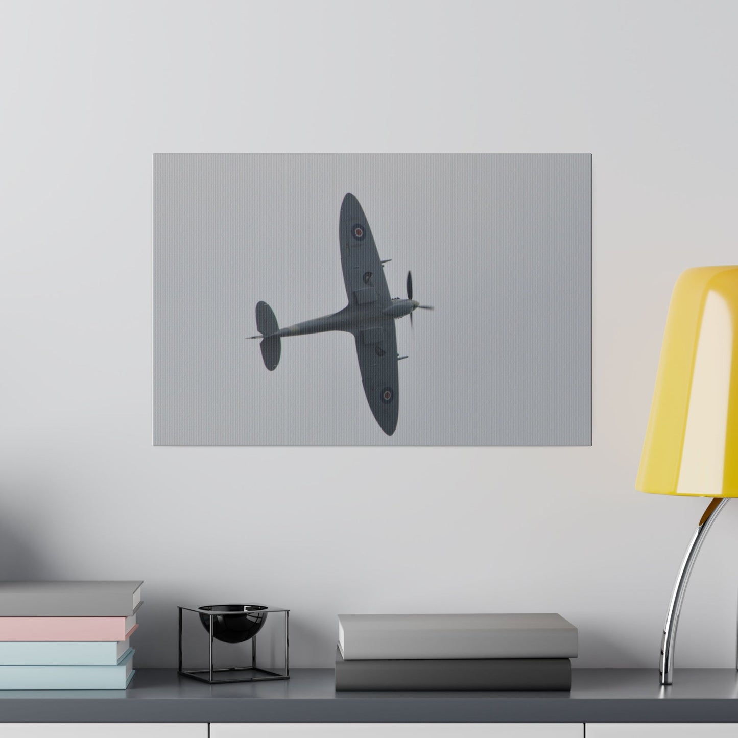 Spitfire MK Vc AR501 - Banking Left Close Up Canvas Print - The Trio Synergize Group