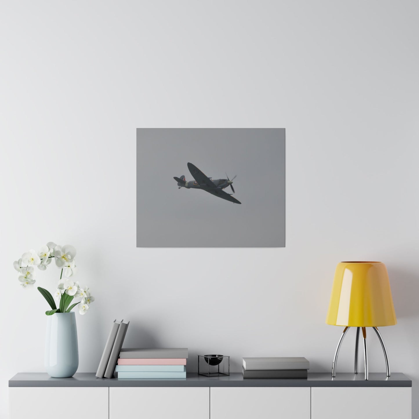 Spitfire MK Vc AR501 Flying From The Left Close Up, Matte Canvas, Stretched, 0.75" - The Trio Synergize Group