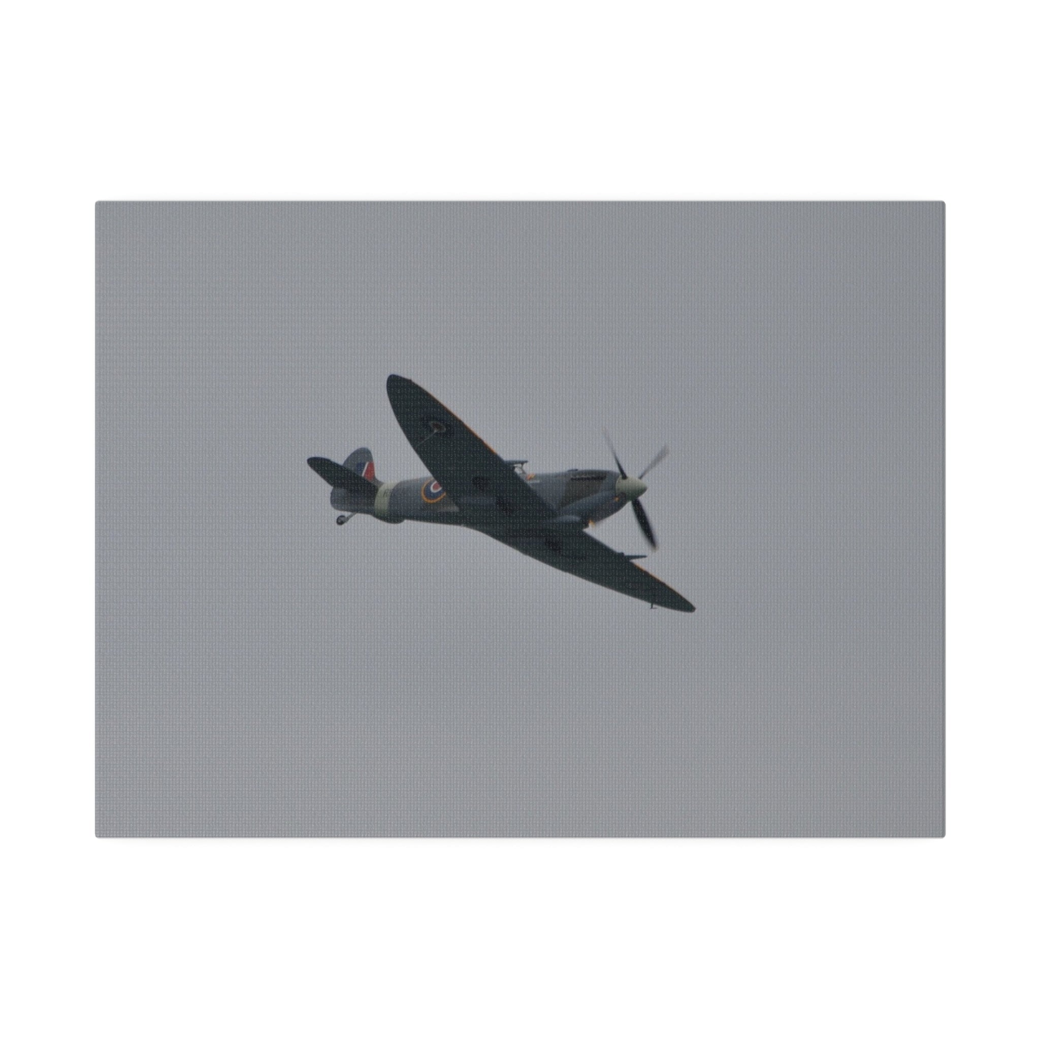 Spitfire MK Vc AR501 Flying From The Left Close Up, Matte Canvas, Stretched, 0.75" - The Trio Synergize Group