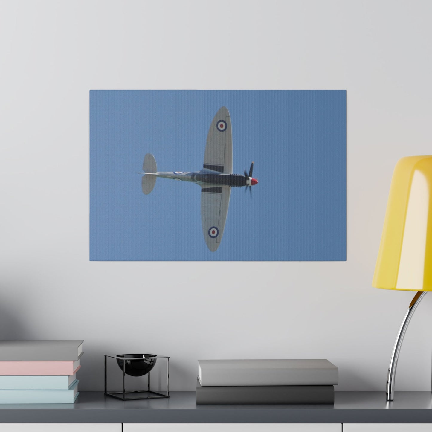Spitfire Mk.22 Flying From The Left Sideways, Matte Canvas, Stretched, 0.75" - The Trio Synergize Group