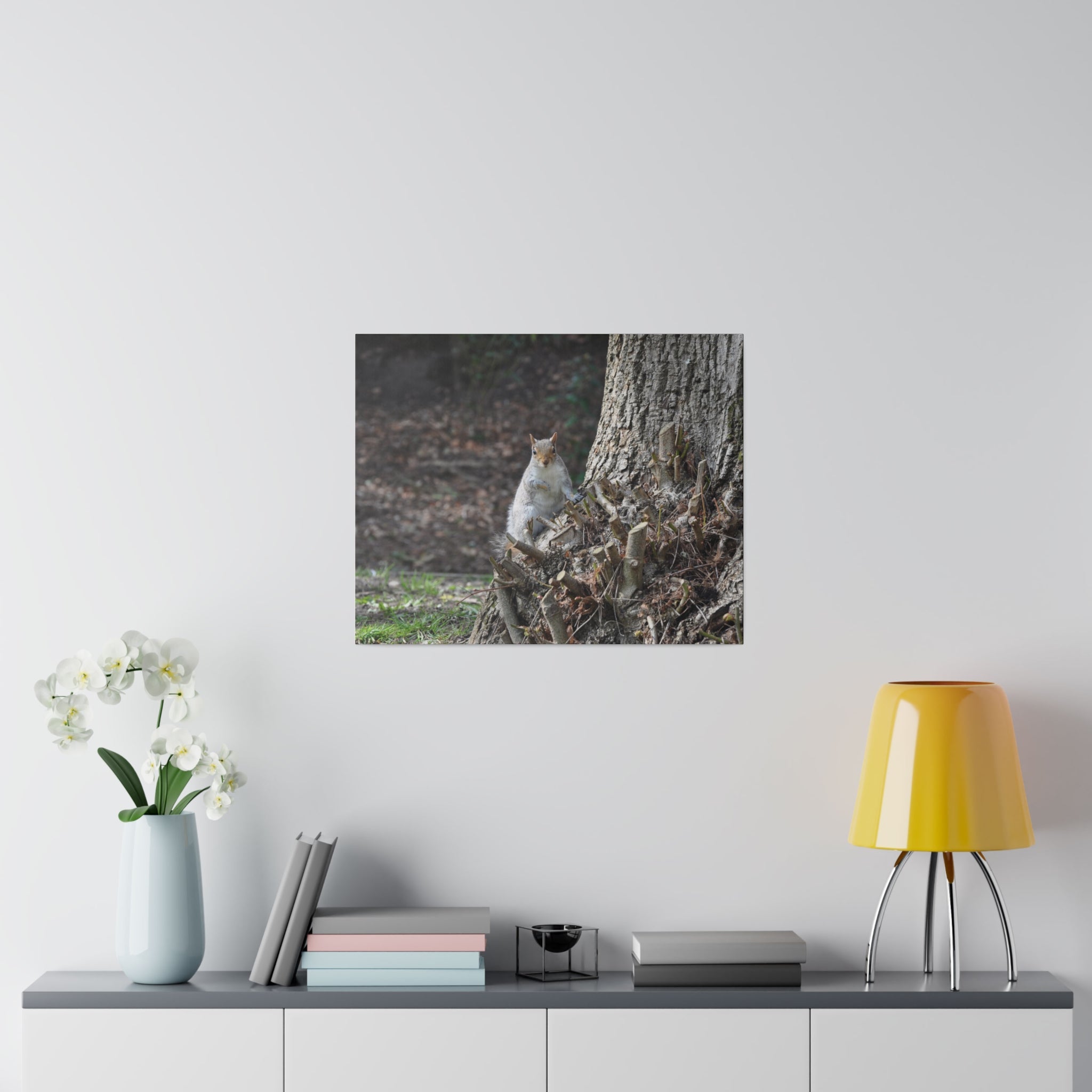 Squirrel Sitting On Tree Stump Canvas - The Trio Synergize Group