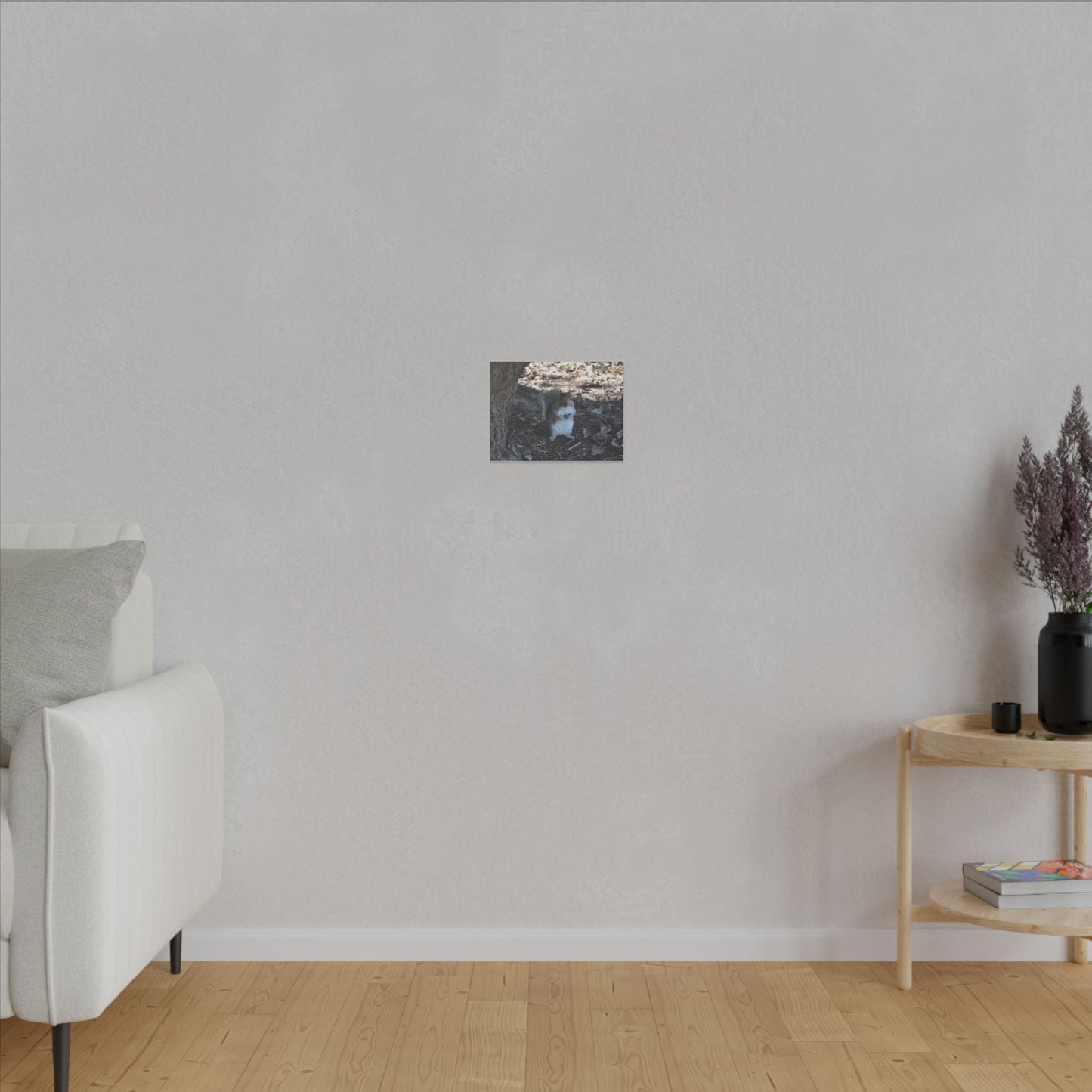 Squirrel Standing Next To A Tree, Holding A Nut Close Up Canvas - The Trio Synergize Group