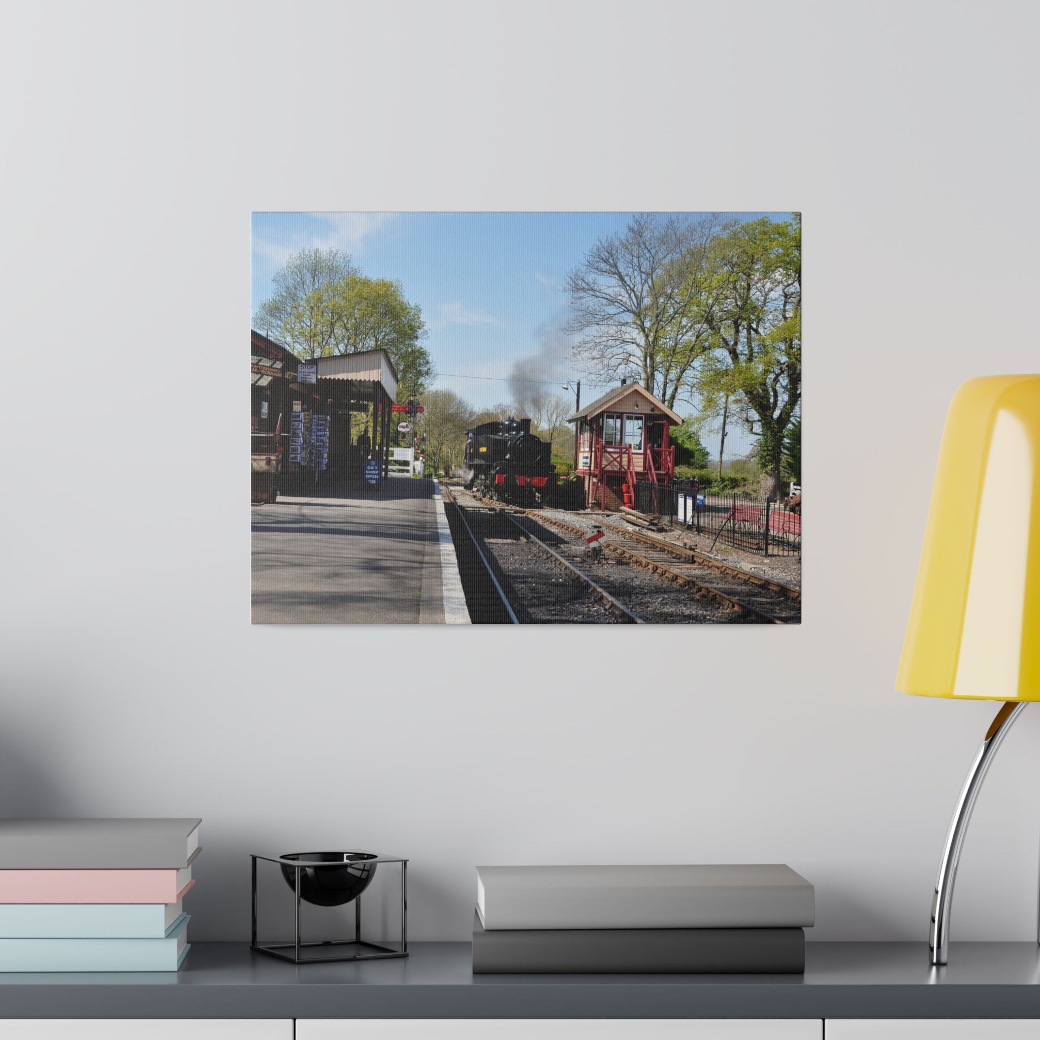 Steam Train Arriving at Bodiam Station, Colour, Matte Canvas - The Trio Synergize Group