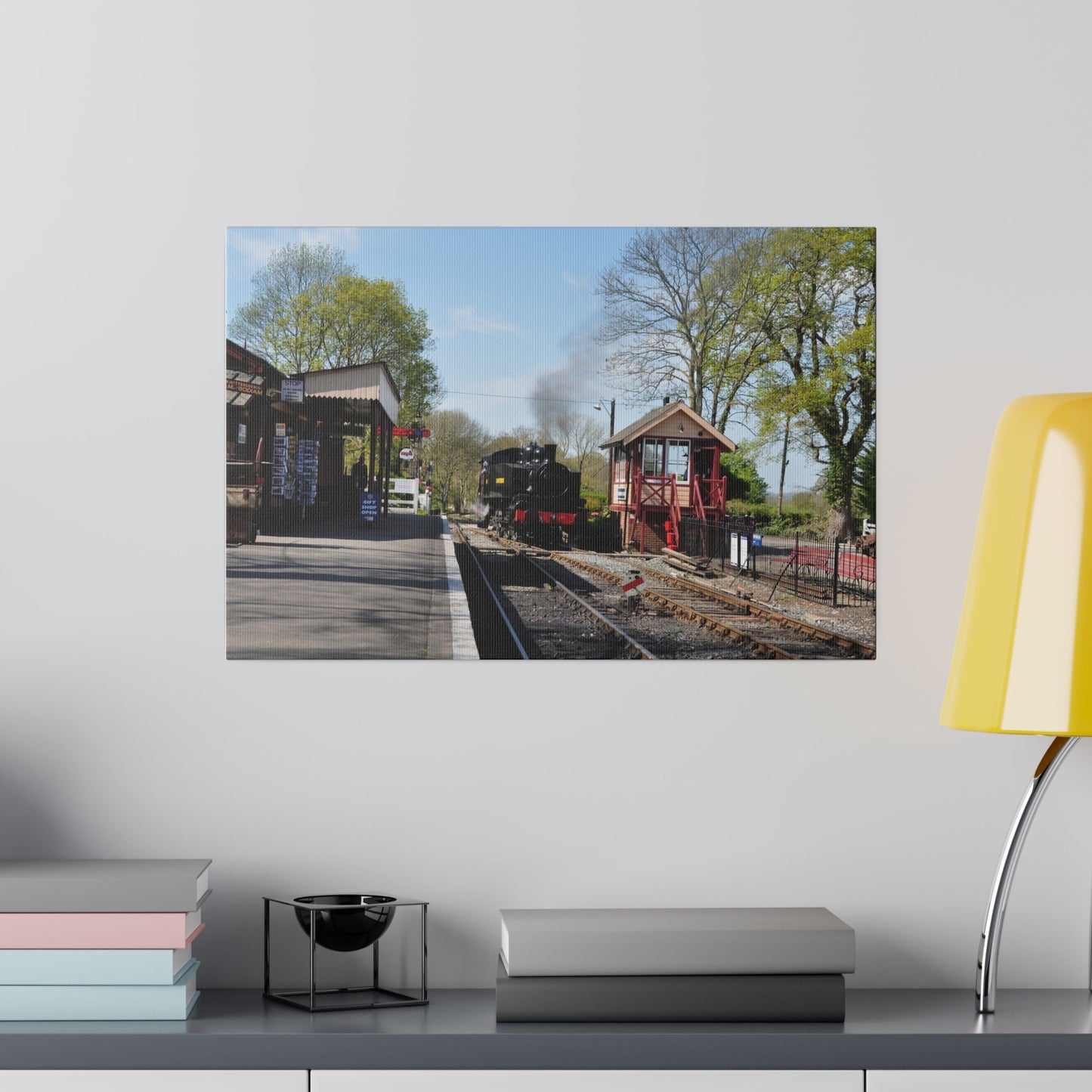 Steam Train Arriving at Bodiam Station, Colour, Matte Canvas - The Trio Synergize Group