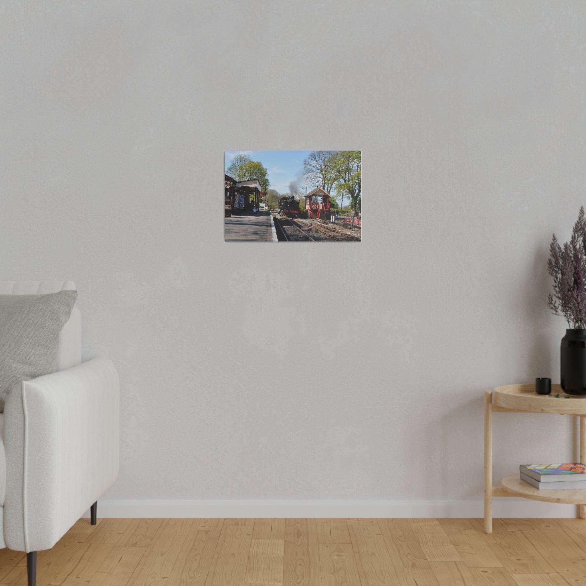 Steam Train Arriving at Bodiam Station, Colour, Matte Canvas - The Trio Synergize Group