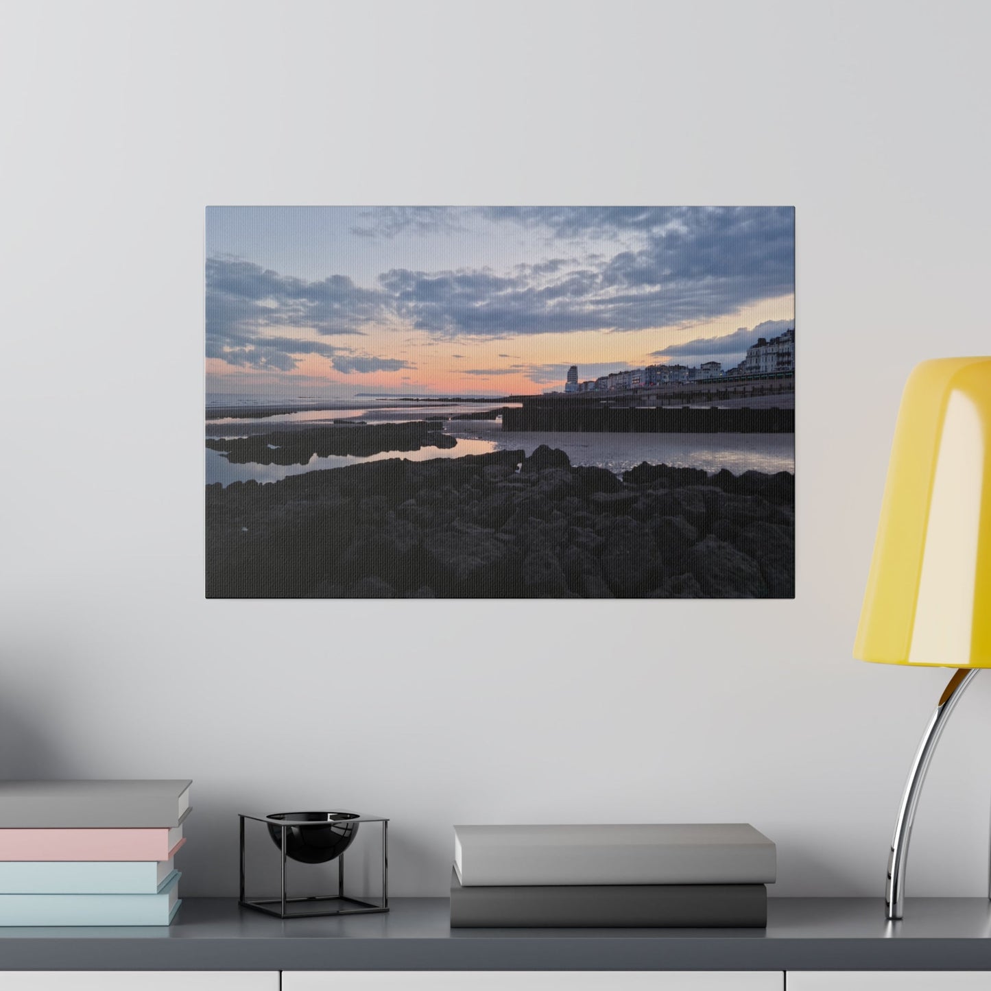 Sunset, Hastings Beach Landscape Canvas - The Trio Synergize Group