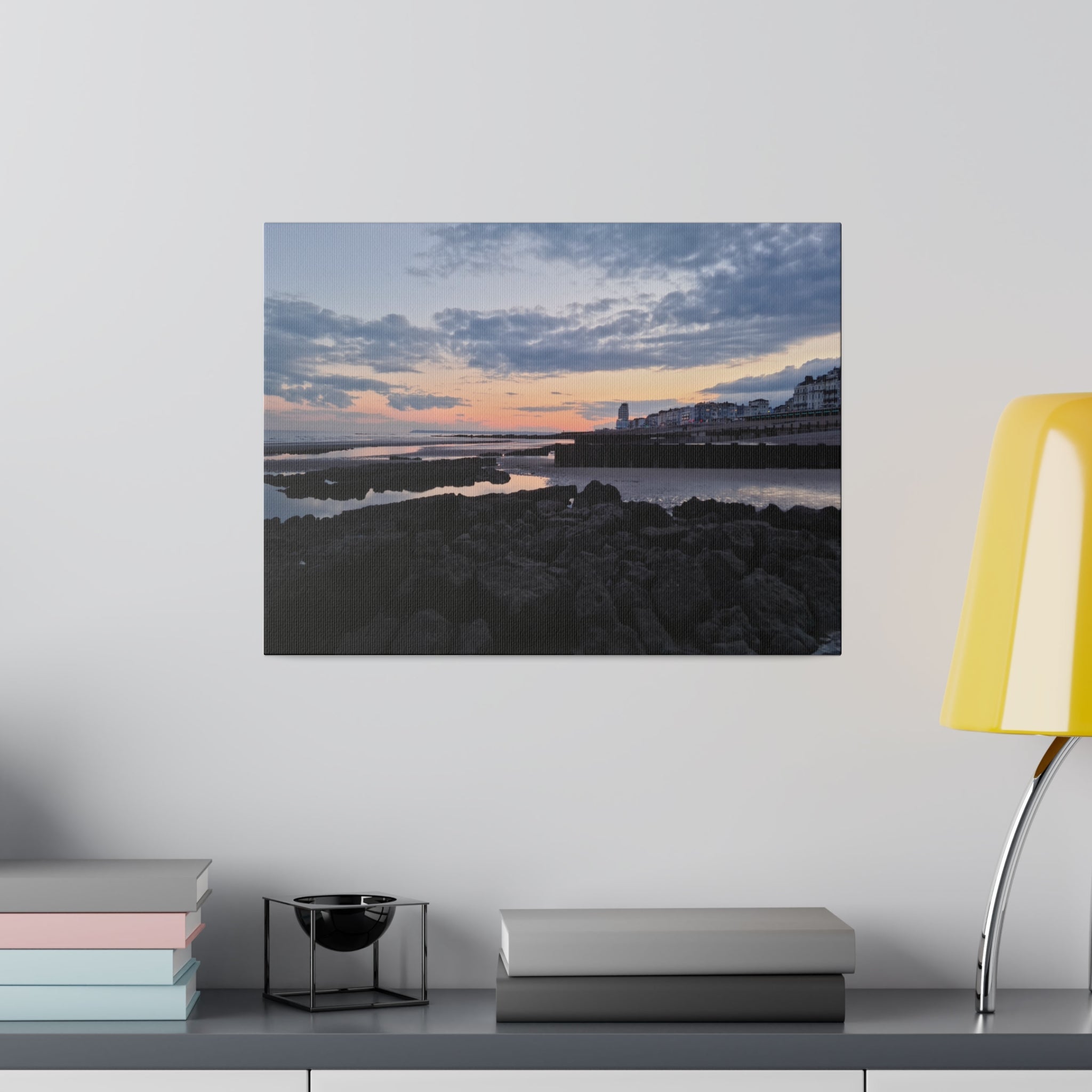 Sunset, Hastings Beach Landscape Canvas - The Trio Synergize Group