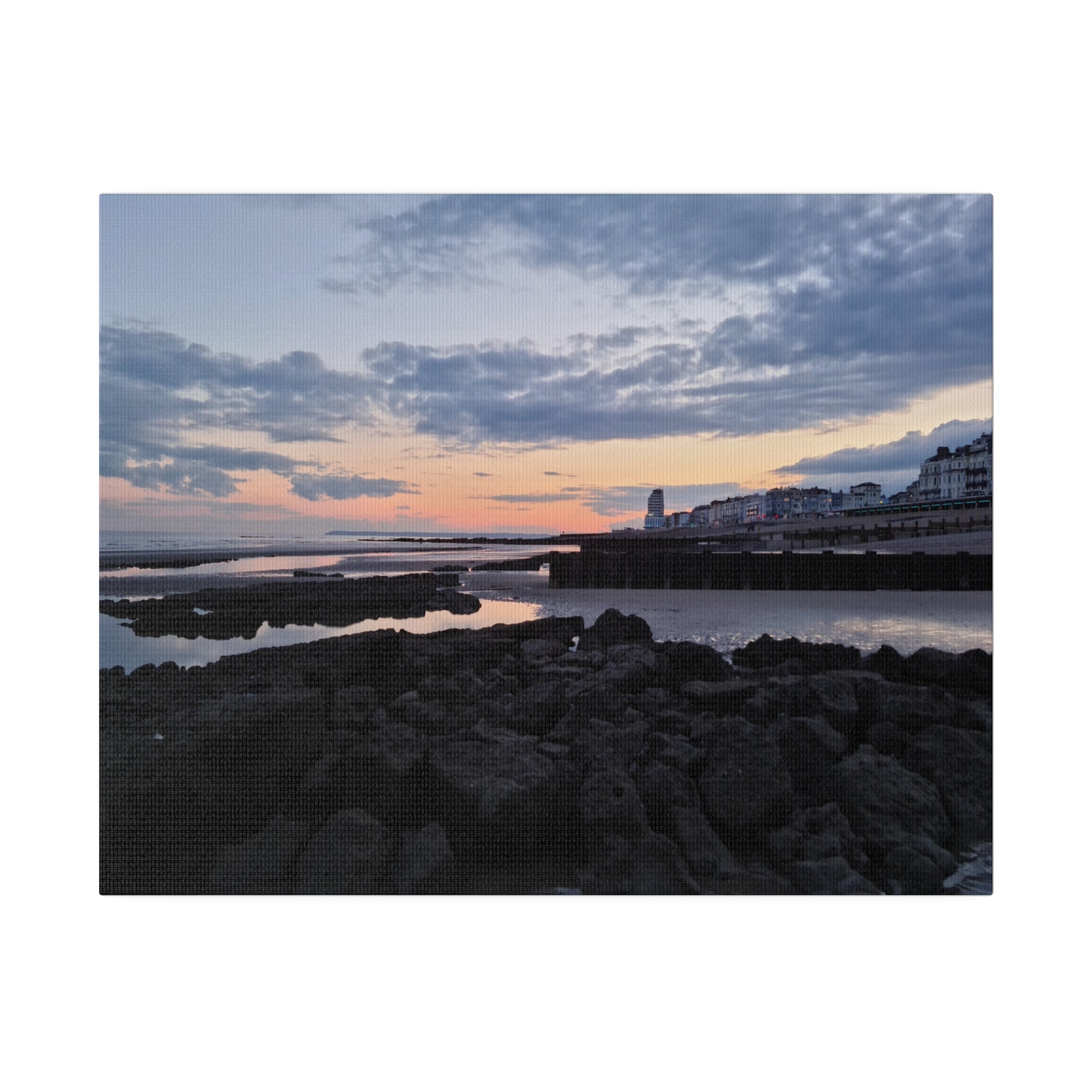 Sunset, Hastings Beach Landscape Canvas - The Trio Synergize Group