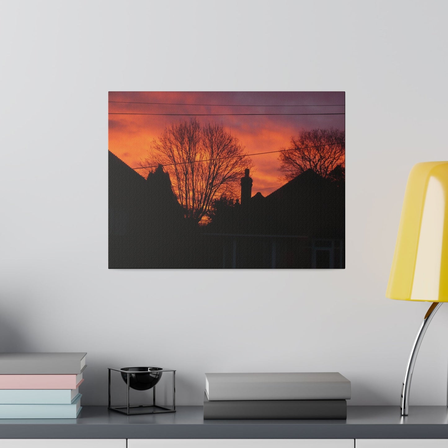 Sunset with Orange Sky, Matte Canvas, Stretched, 0.75" - The Trio Synergize Group