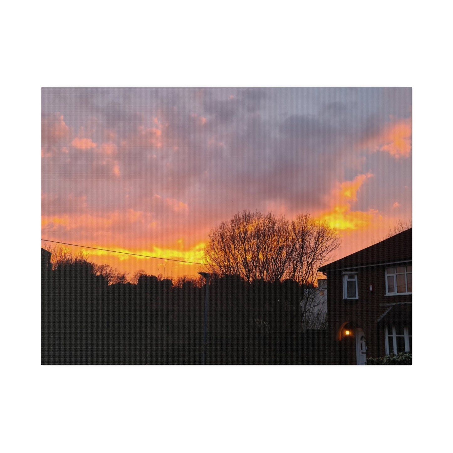 Sunset With Orange Sky, Matte Canvas, Stretched, 0.75" - The Trio Synergize Group