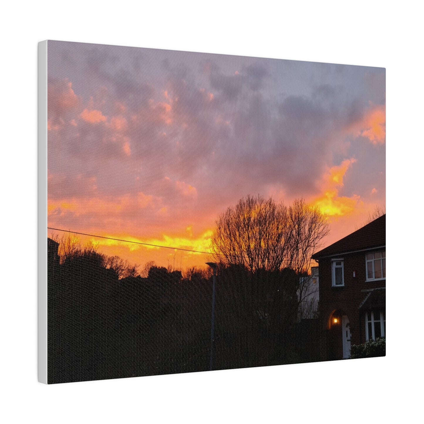 Sunset With Orange Sky, Matte Canvas, Stretched, 0.75" - The Trio Synergize Group