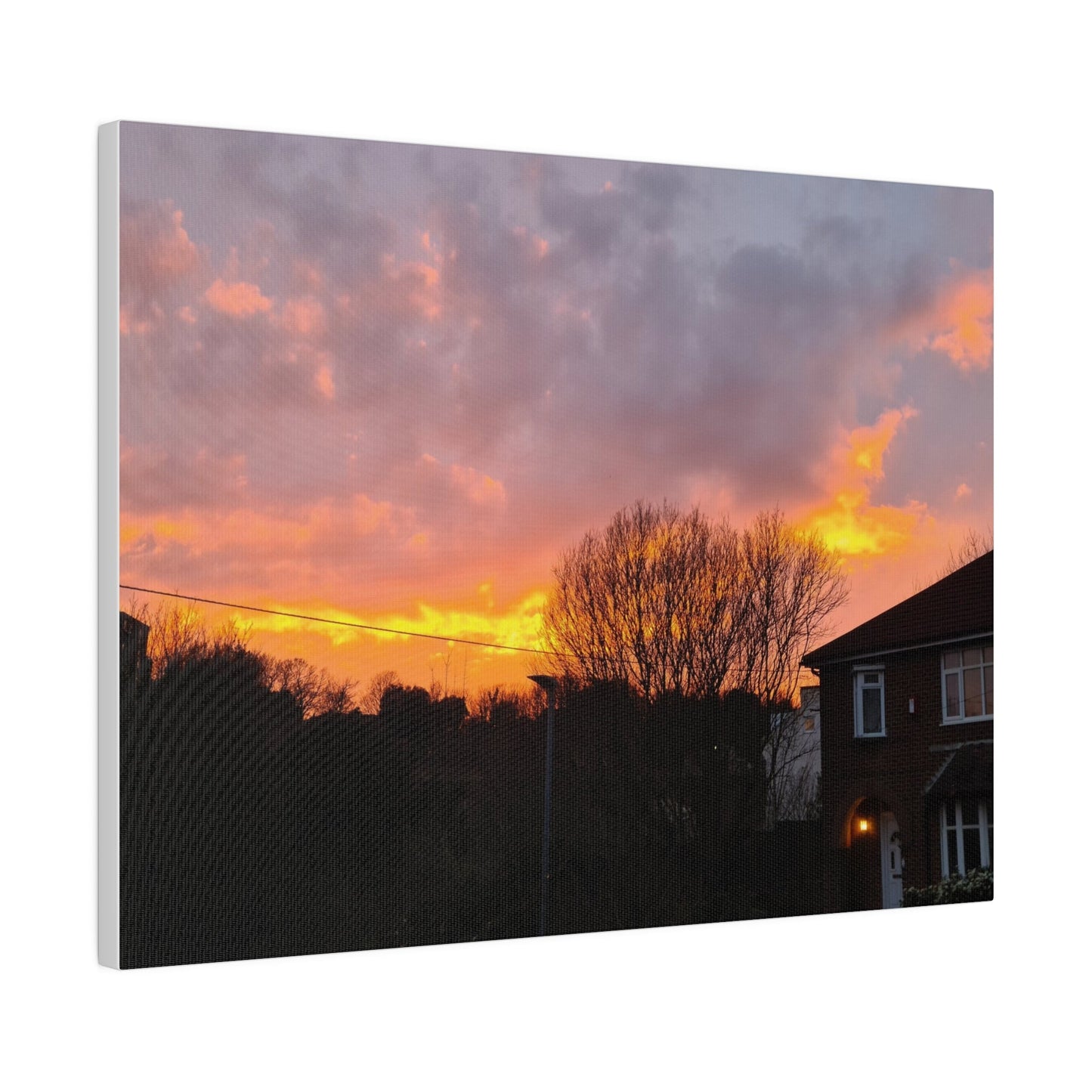 Sunset With Orange Sky, Matte Canvas, Stretched, 0.75" - The Trio Synergize Group