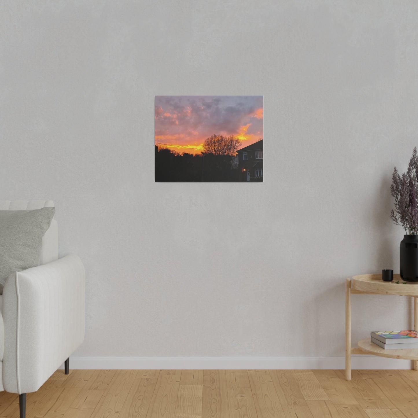 Sunset With Orange Sky, Matte Canvas, Stretched, 0.75" - The Trio Synergize Group