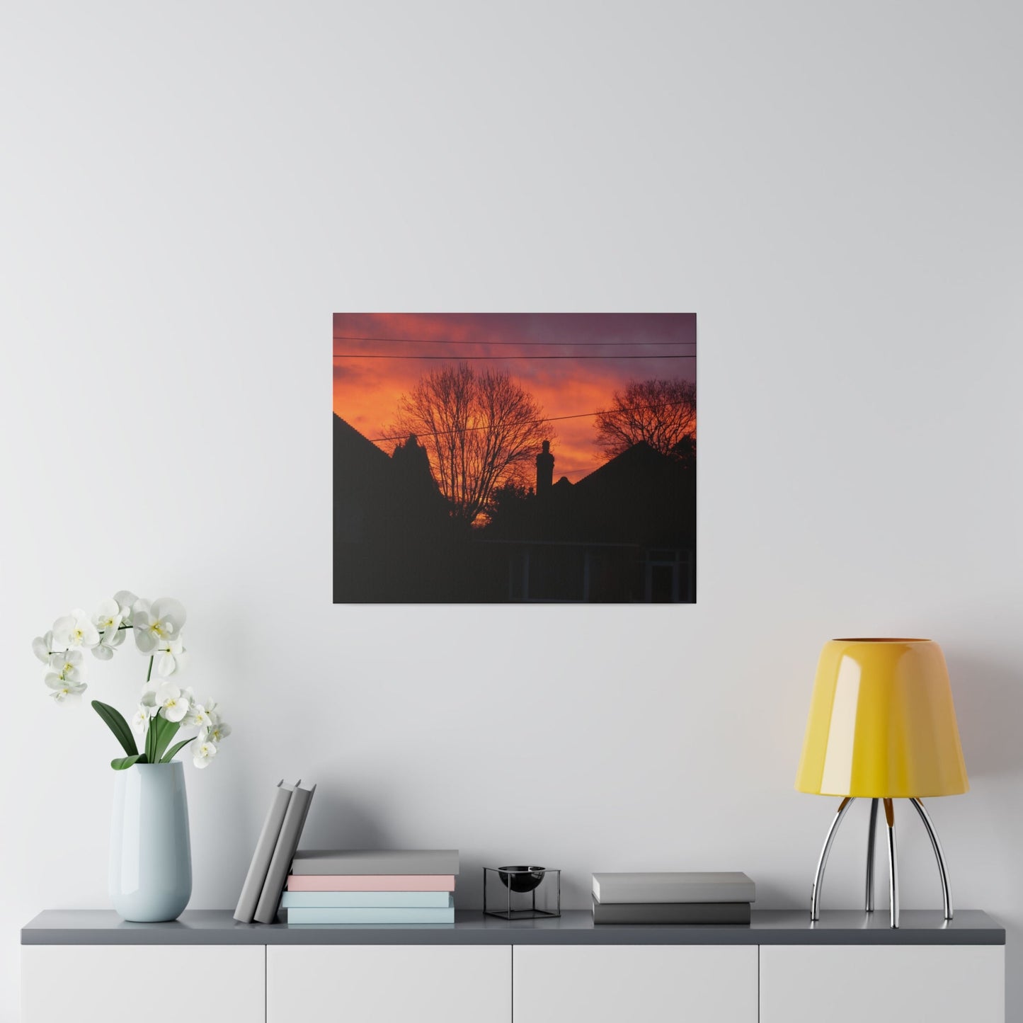 Sunset with Orange Sky, Matte Canvas, Stretched, 0.75" - The Trio Synergize Group