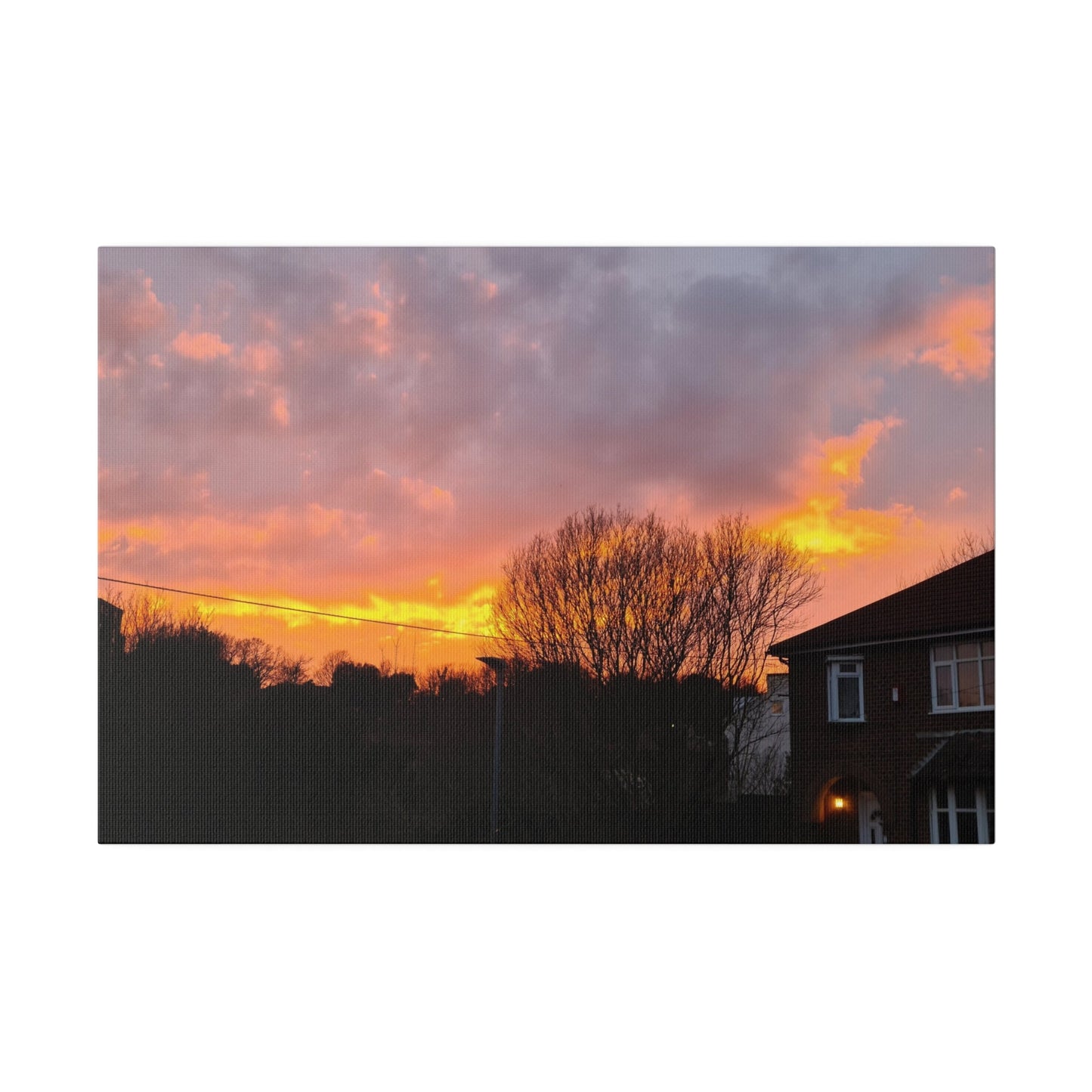 Sunset With Orange Sky, Matte Canvas, Stretched, 0.75" - The Trio Synergize Group