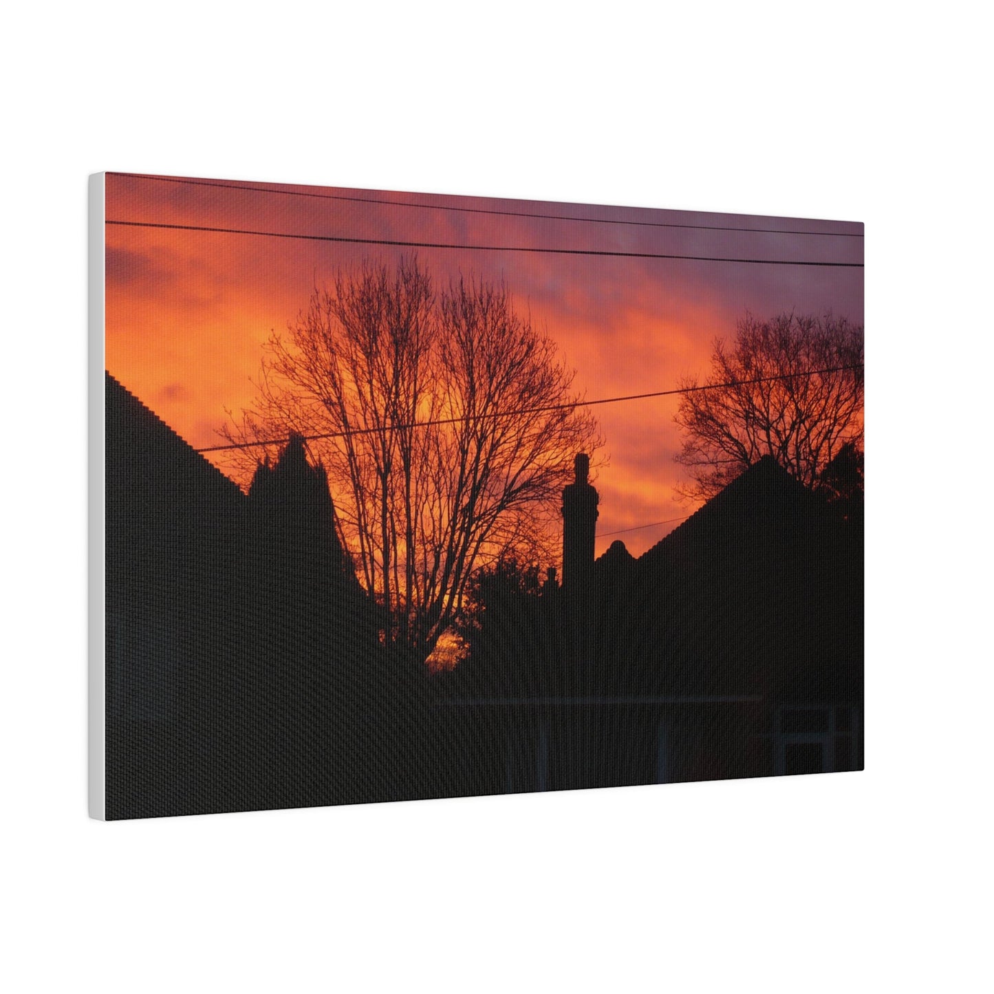 Sunset with Orange Sky, Matte Canvas, Stretched, 0.75" - The Trio Synergize Group