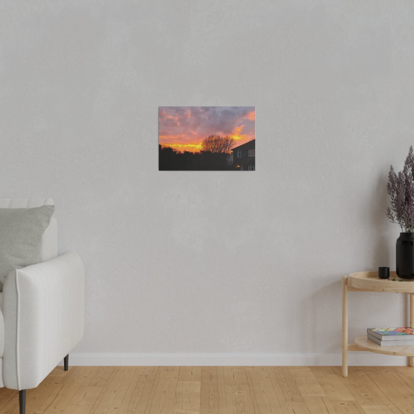 Sunset With Orange Sky, Matte Canvas, Stretched, 0.75" - The Trio Synergize Group