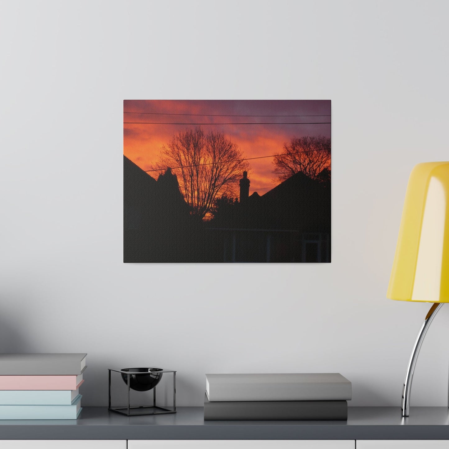 Sunset with Orange Sky, Matte Canvas, Stretched, 0.75" - The Trio Synergize Group