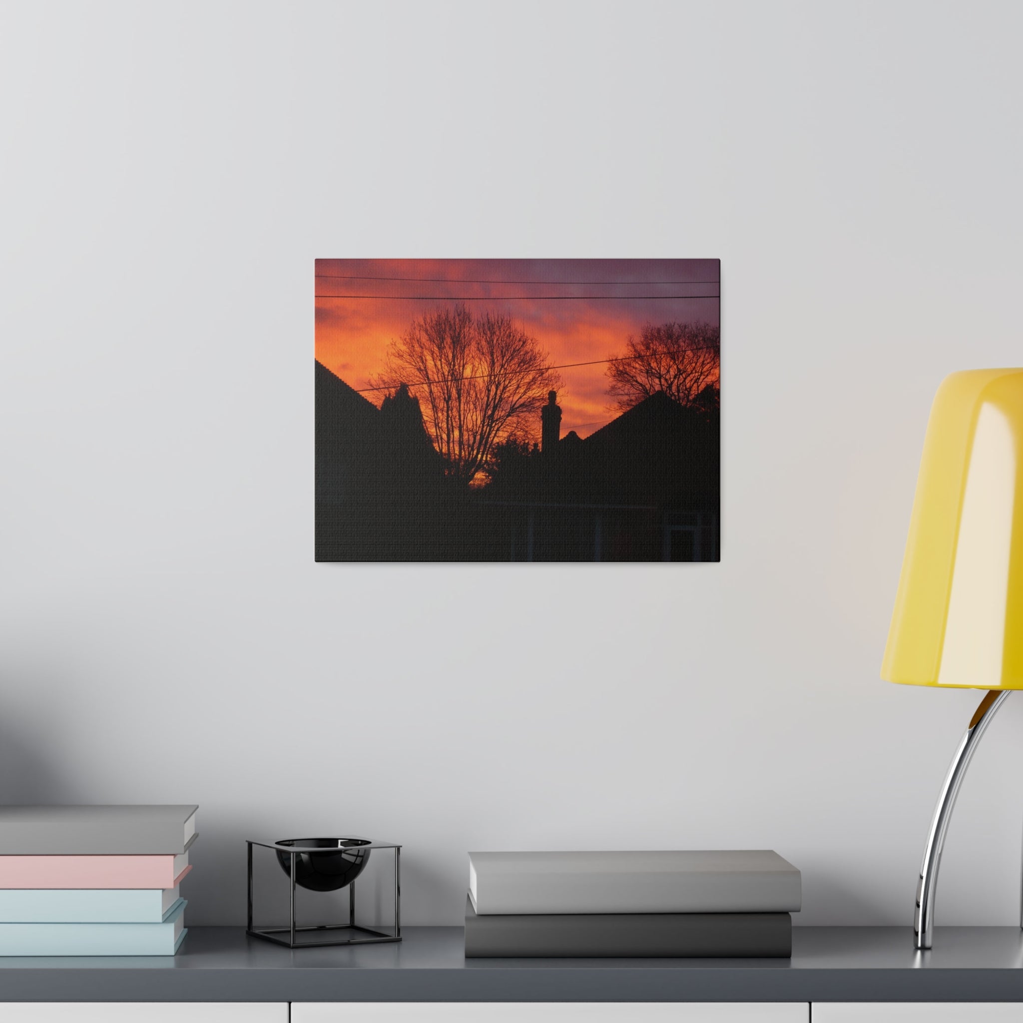 Sunset with Orange/Red Sky Canvas - The Trio Synergize Group