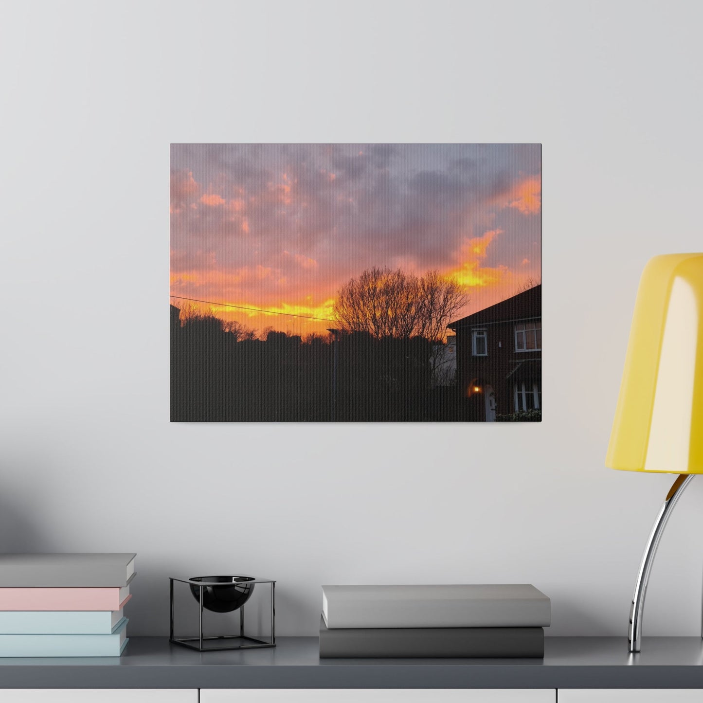 Sunset With Orange Sky, Matte Canvas, Stretched, 0.75" - The Trio Synergize Group
