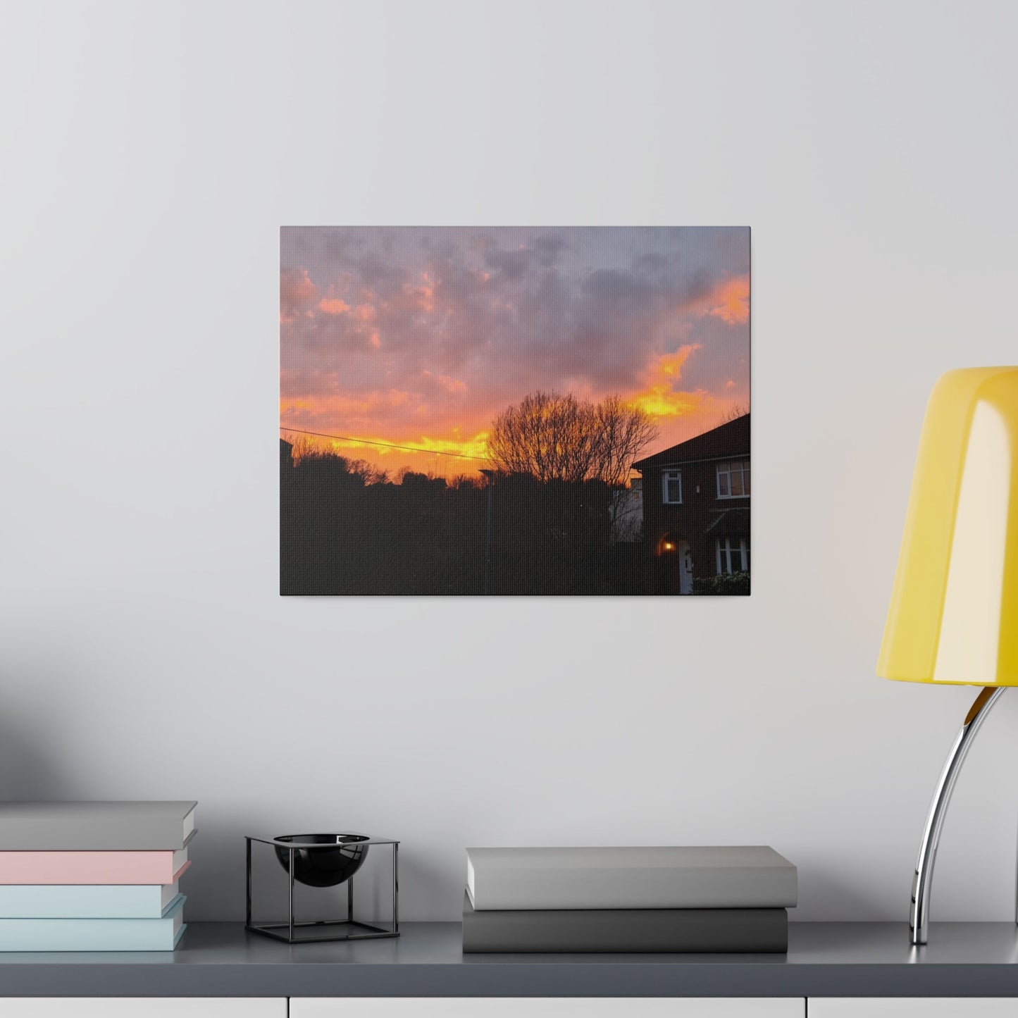 Sunset With Orange Sky, Matte Canvas, Stretched, 0.75" - The Trio Synergize Group