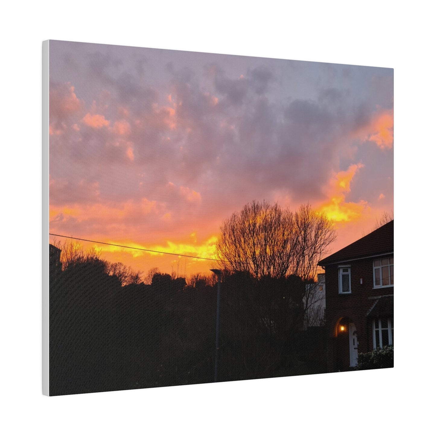 Sunset With Orange Sky, Matte Canvas, Stretched, 0.75" - The Trio Synergize Group