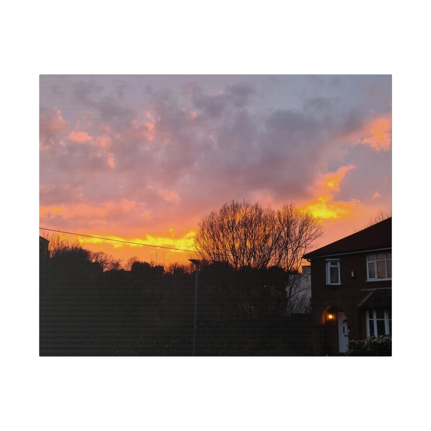 Sunset With Orange Sky, Matte Canvas, Stretched, 0.75" - The Trio Synergize Group
