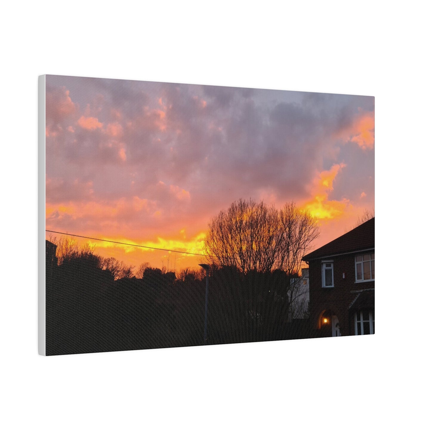 Sunset With Orange Sky, Matte Canvas, Stretched, 0.75" - The Trio Synergize Group