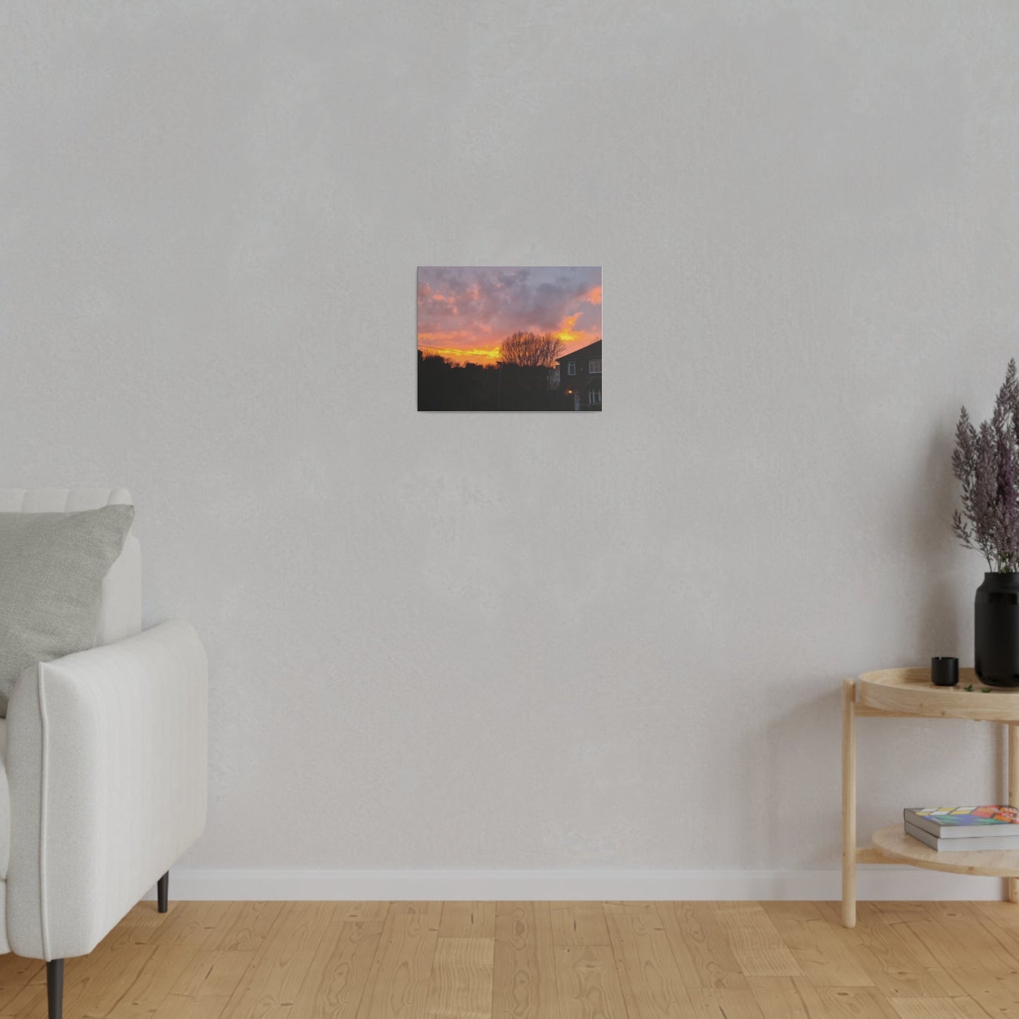 Sunset With Orange Sky, Matte Canvas, Stretched, 0.75" - The Trio Synergize Group