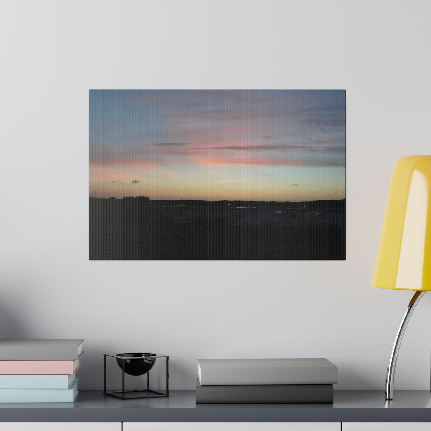 Sunset With Red, Yellow And Blue Sky Different Angle Canvas - The Trio Synergize Group